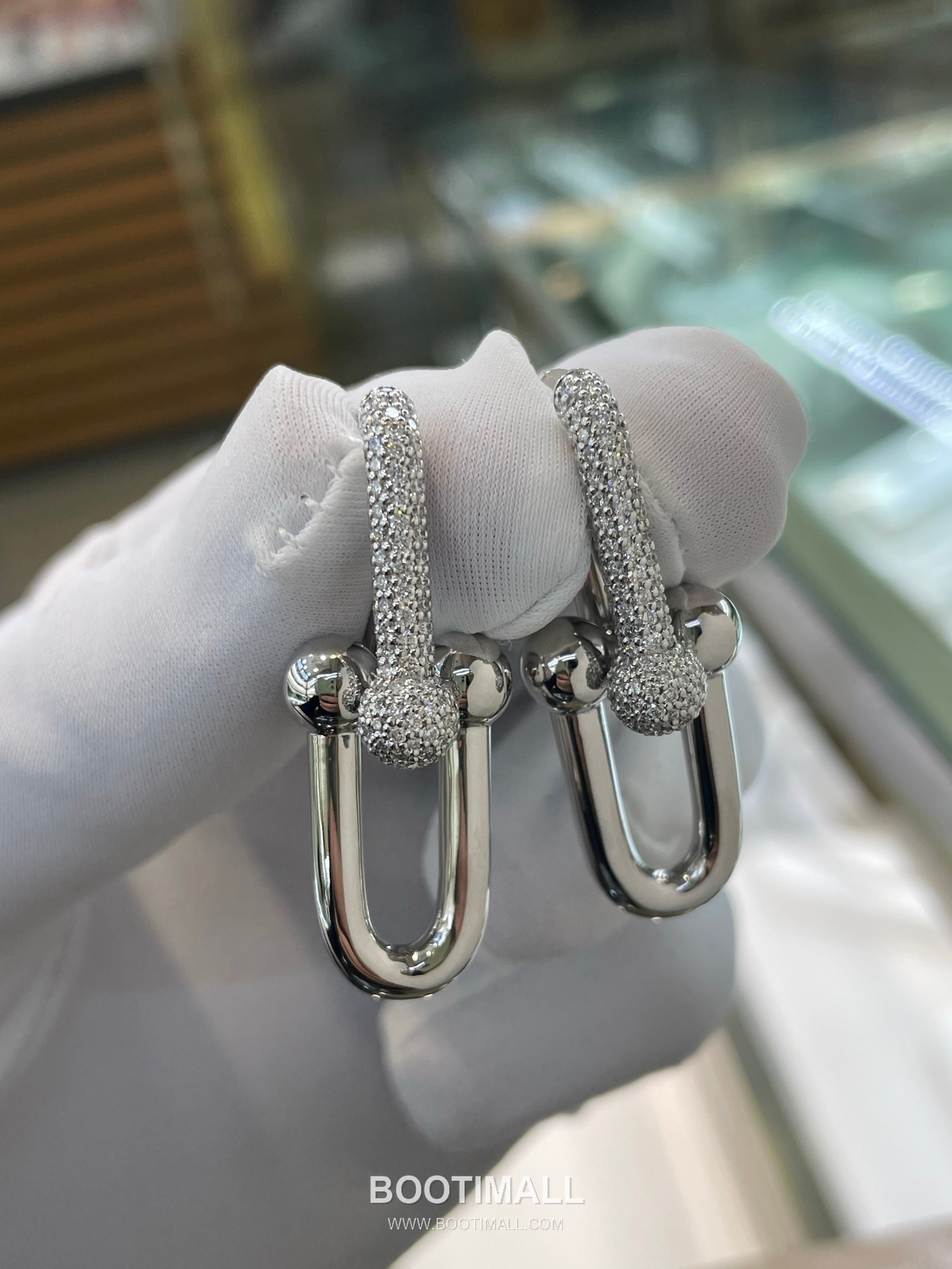 Cartier Chain Link Earrings 18K Gold, Diamonds Gold 까르띠에 체인 링 귀걸이 18K 골드, 다이아몬드 골드 6