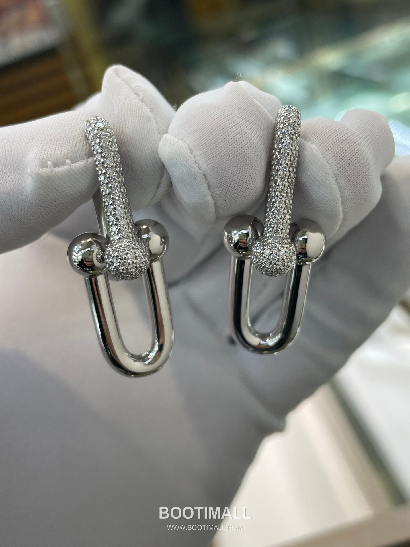 Cartier Chain Link Earrings 18K Gold, Diamonds Gold 까르띠에 체인 링 귀걸이 18K 골드, 다이아몬드 골드 8