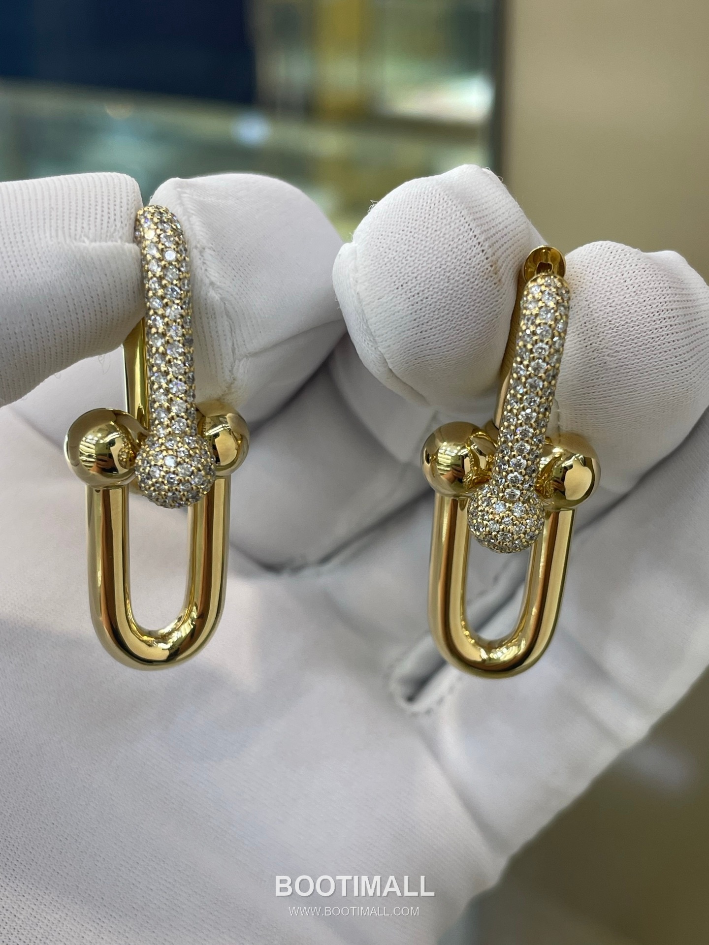 Cartier Chain Link Earrings 18K Gold, Diamonds Gold 까르띠에 체인 링 귀걸이 18K 골드, 다이아몬드 골드 5