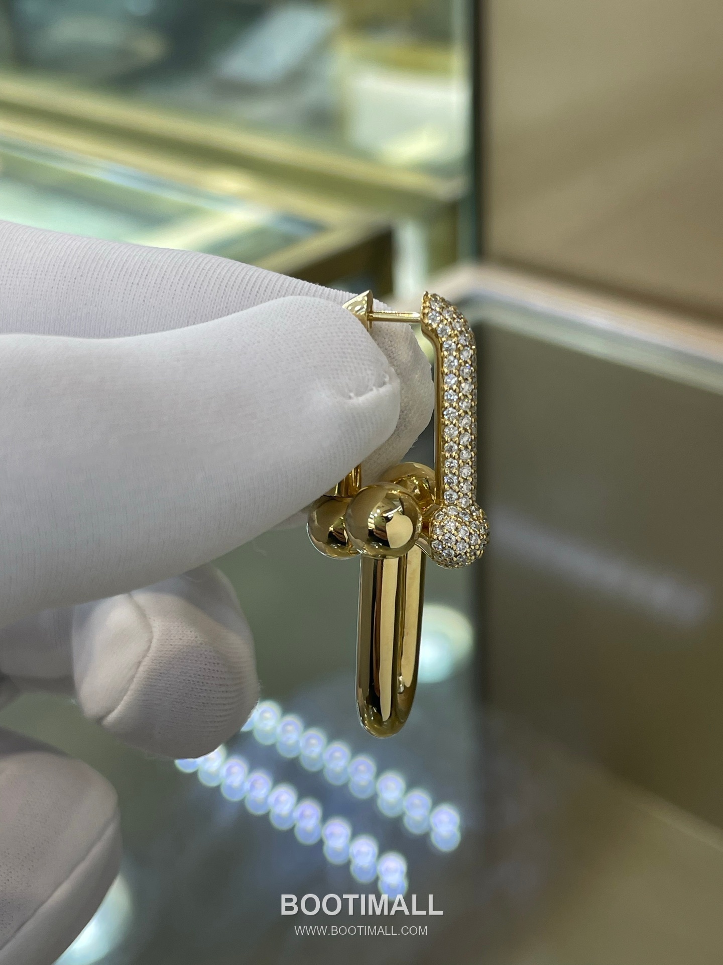 Cartier Chain Link Earrings 18K Gold, Diamonds Gold 까르띠에 체인 링 귀걸이 18K 골드, 다이아몬드 골드 6