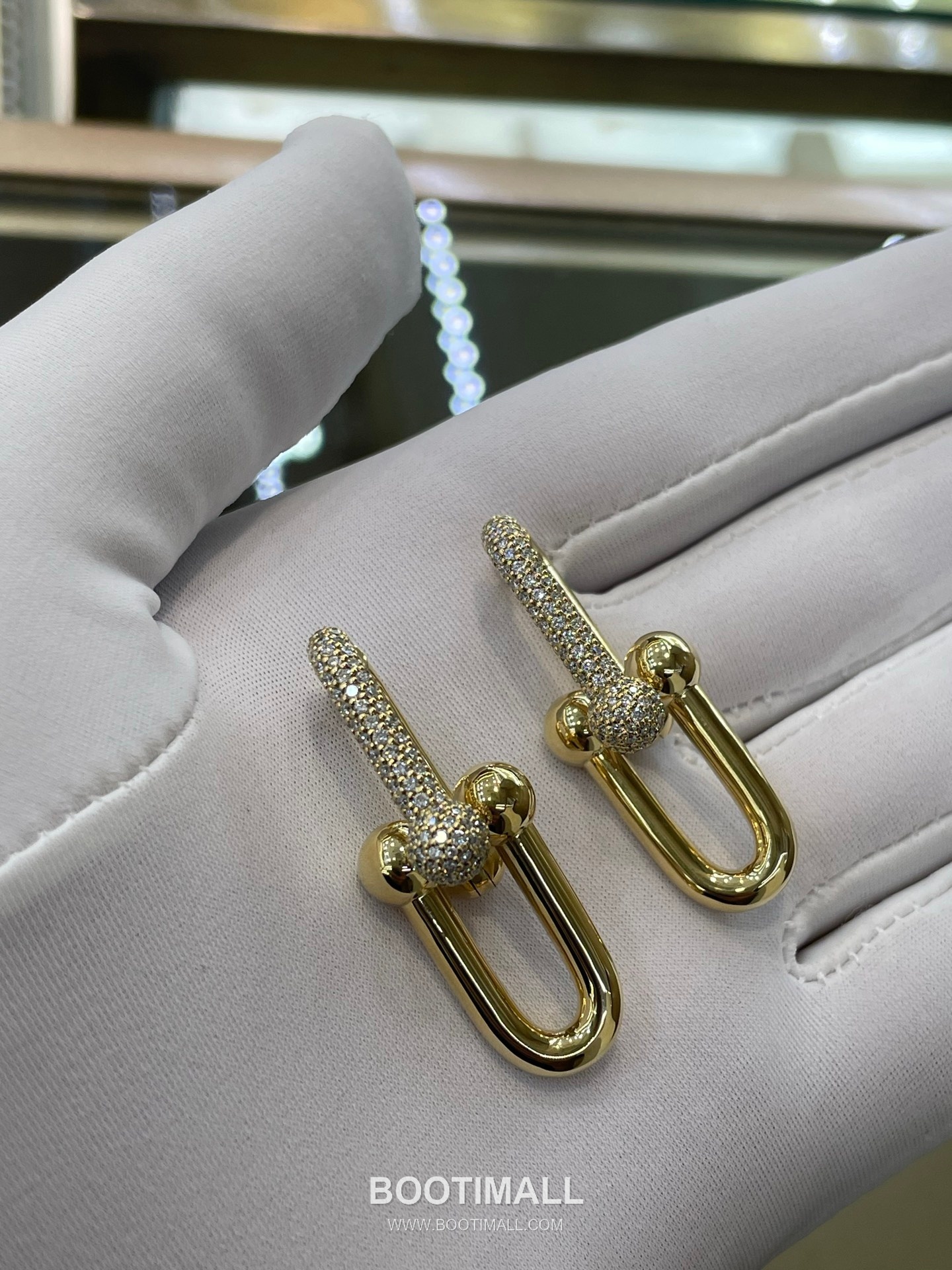 Cartier Chain Link Earrings 18K Gold, Diamonds Gold 까르띠에 체인 링 귀걸이 18K 골드, 다이아몬드 골드 7