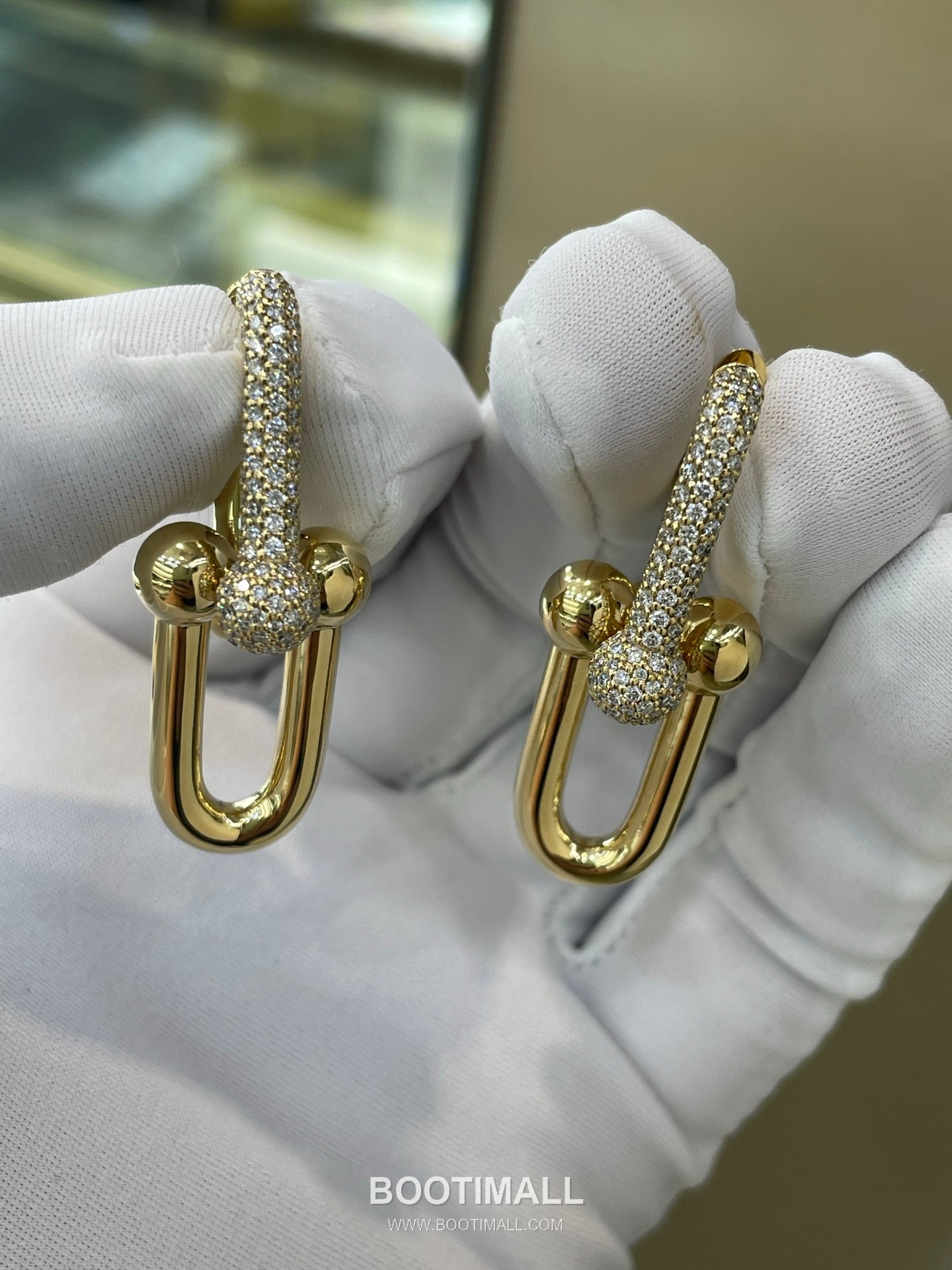 Cartier Chain Link Earrings 18K Gold, Diamonds Gold 까르띠에 체인 링 귀걸이 18K 골드, 다이아몬드 골드 9