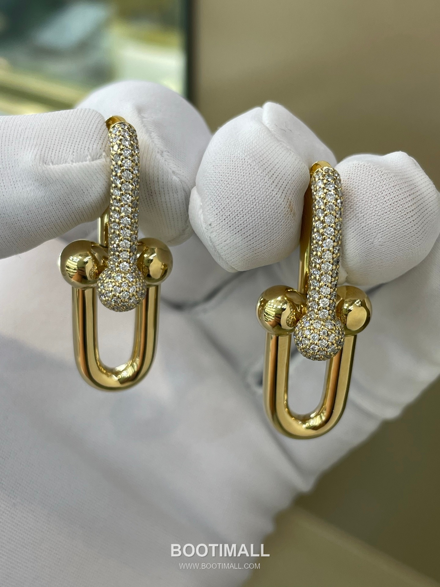 Cartier Chain Link Earrings 18K Gold, Diamonds Gold 까르띠에 체인 링 귀걸이 18K 골드, 다이아몬드 골드 10
