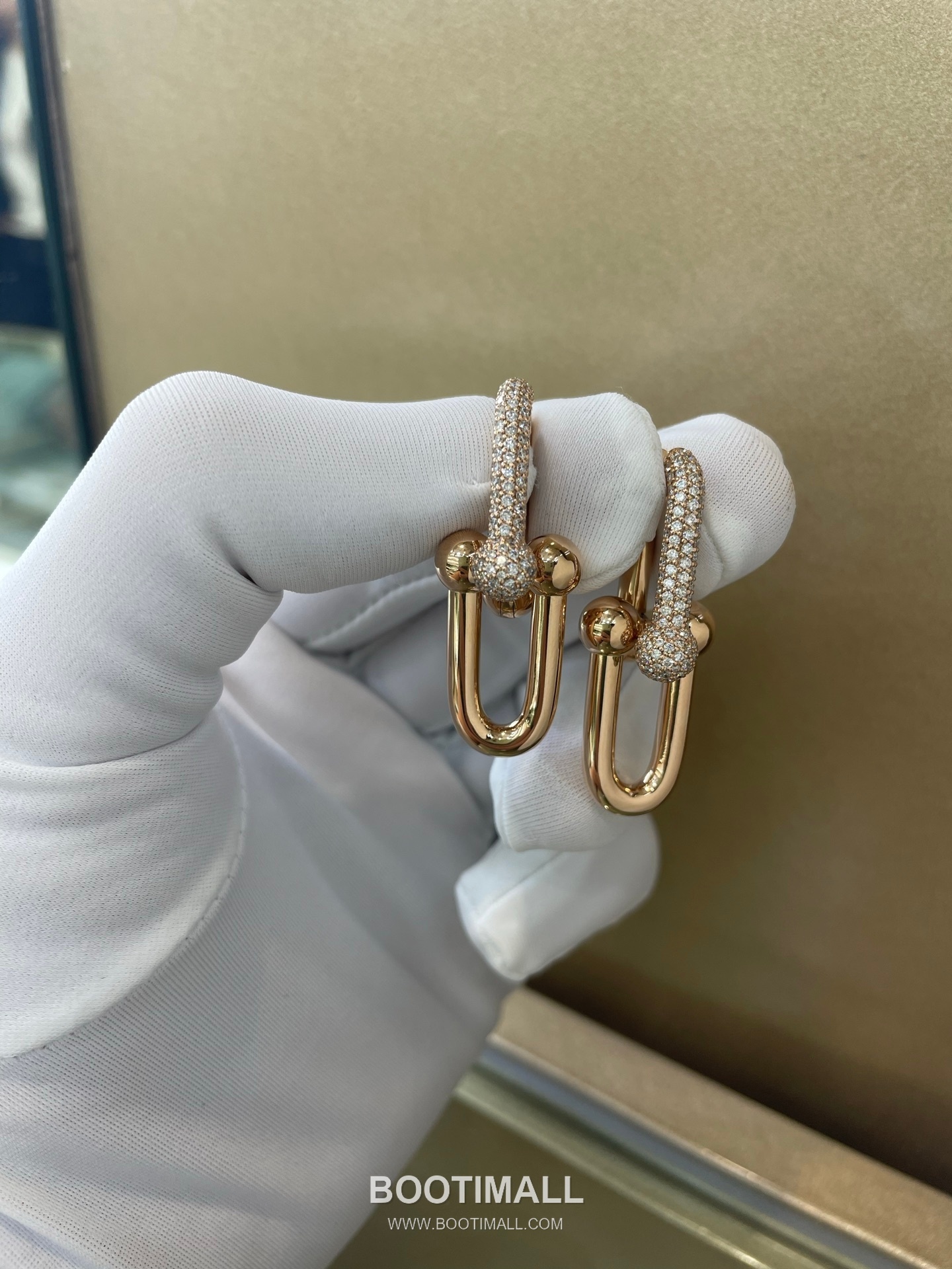 Cartier Chain Link Earrings 18K Gold, Diamonds Gold 까르띠에 체인 링 귀걸이 18K 골드, 다이아몬드 골드 4