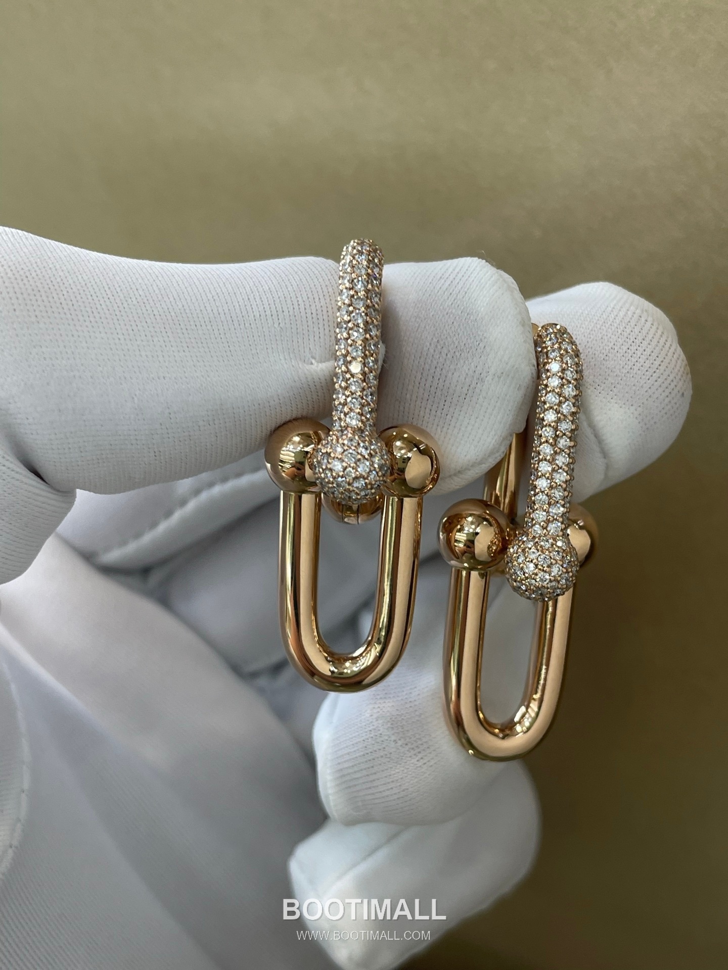 Cartier Chain Link Earrings 18K Gold, Diamonds Gold 까르띠에 체인 링 귀걸이 18K 골드, 다이아몬드 골드 5