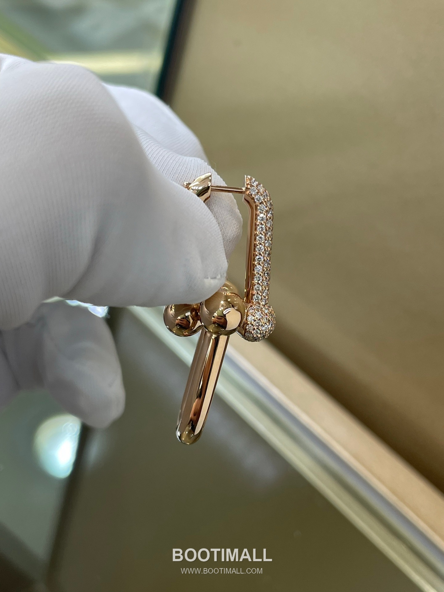 Cartier Chain Link Earrings 18K Gold, Diamonds Gold 까르띠에 체인 링 귀걸이 18K 골드, 다이아몬드 골드 6