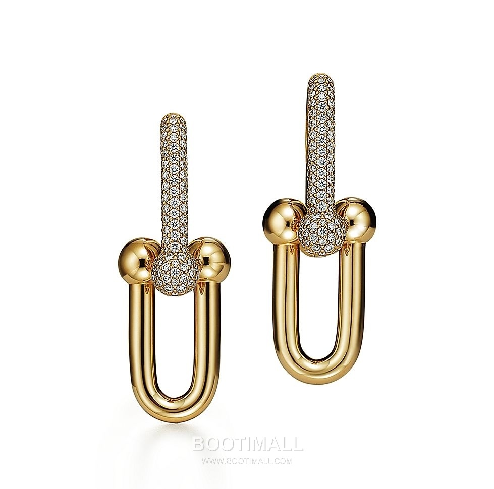 Cartier Chain Link Earrings 18K Gold, Diamonds Gold 까르띠에 체인 링 귀걸이 18K 골드, 다이아몬드 골드 12