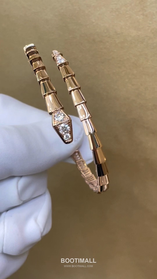 Bulgari Snake Diamond Bracelet 18K Gold, Diamond Gold 불가리 스네이크 다이아몬드 팔찌 18K 골드, 다이아몬드 골드 4