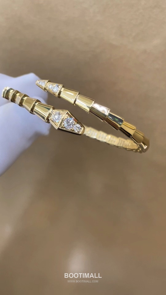 Bulgari Snake Diamond Bracelet 18K Gold, Diamond Gold 불가리 스네이크 다이아몬드 팔찌 18K 골드, 다이아몬드 골드 4