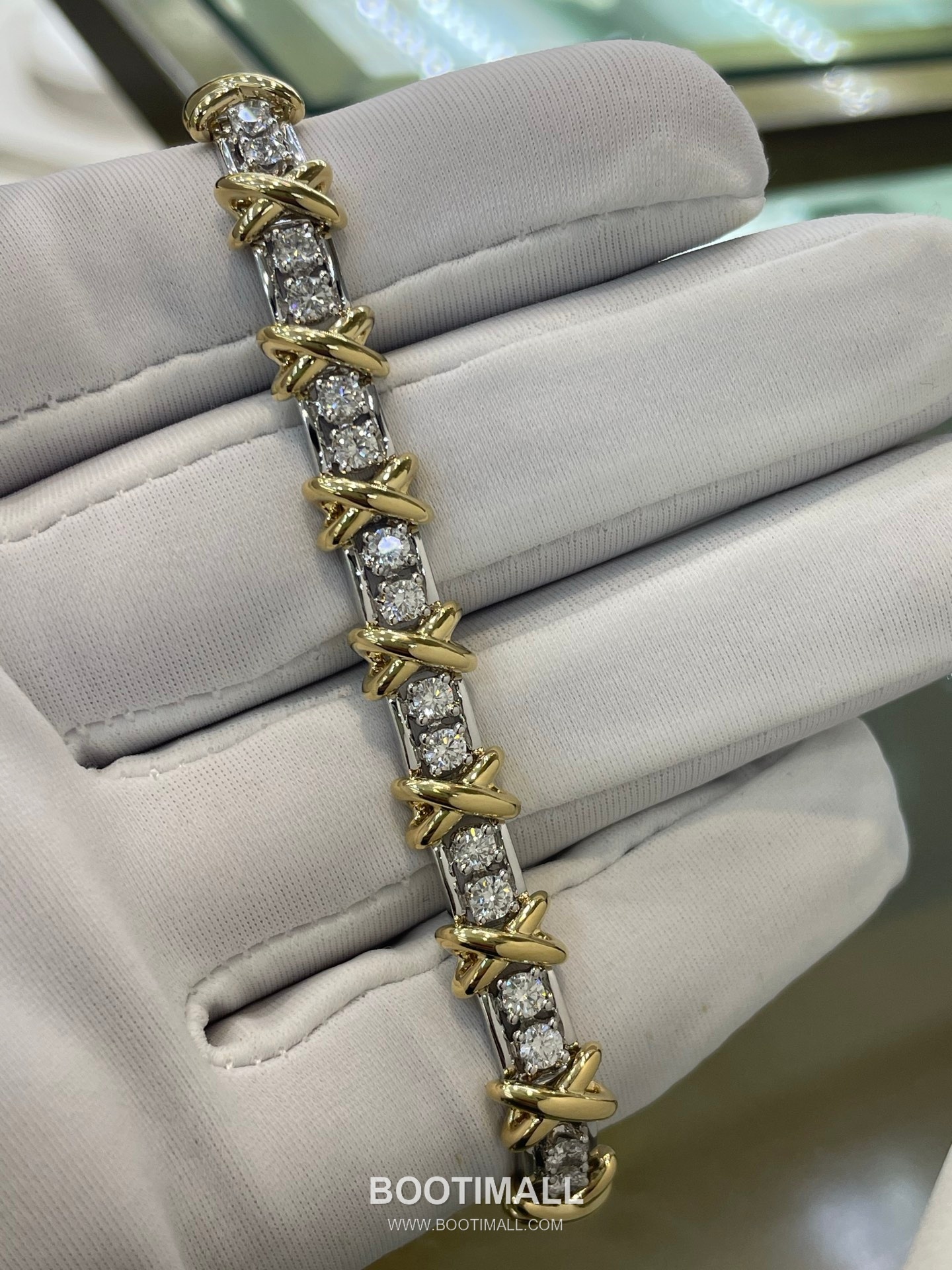Hermes Sixteen Stone Bracelet 18K Gold, Platinum, Diamond Gold 에르메스 십육석 팔찌 18K 골드, 플래티넘, 다이아몬드 골드 8