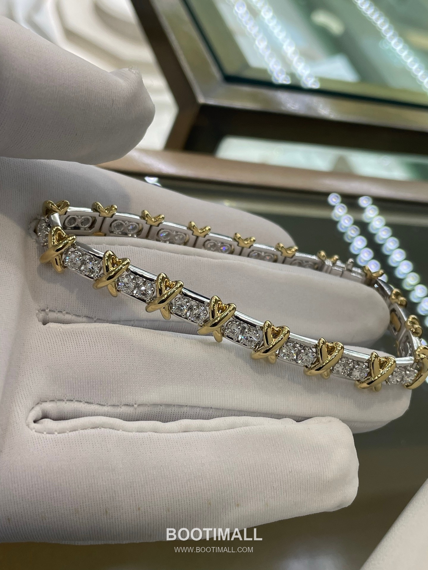 Hermes Sixteen Stone Bracelet 18K Gold, Platinum, Diamond Gold 에르메스 십육석 팔찌 18K 골드, 플래티넘, 다이아몬드 골드 9
