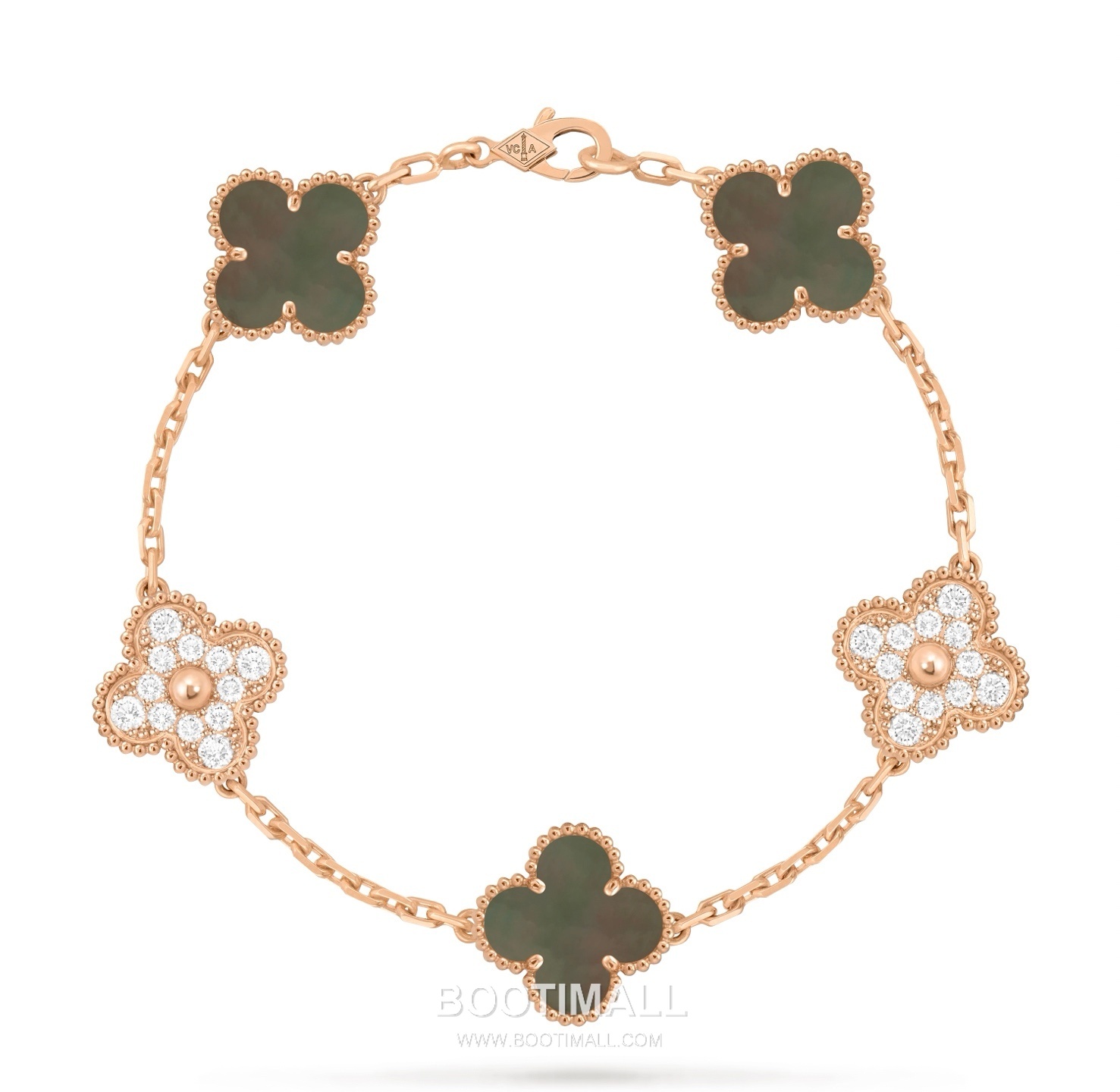 Five Flower Bracelet 18K Gold, Diamond, Black Onyx Black 오화 팔찌 18K 골드, 다이아몬드, 블랙 마노 블랙 2