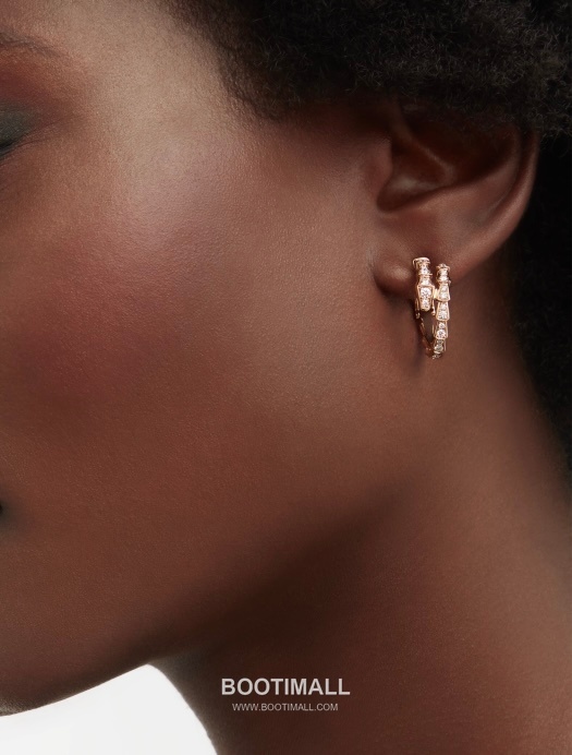 Bulgari Serpent Earrings 18K Gold, Diamond Gold 불가리 링스 이어링 18K 골드, 다이아몬드 골드 4