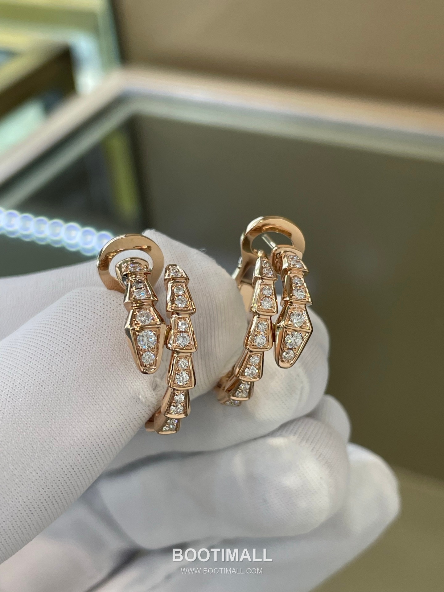 Bulgari Serpent Earrings 18K Gold, Diamond Gold 불가리 링스 이어링 18K 골드, 다이아몬드 골드 6