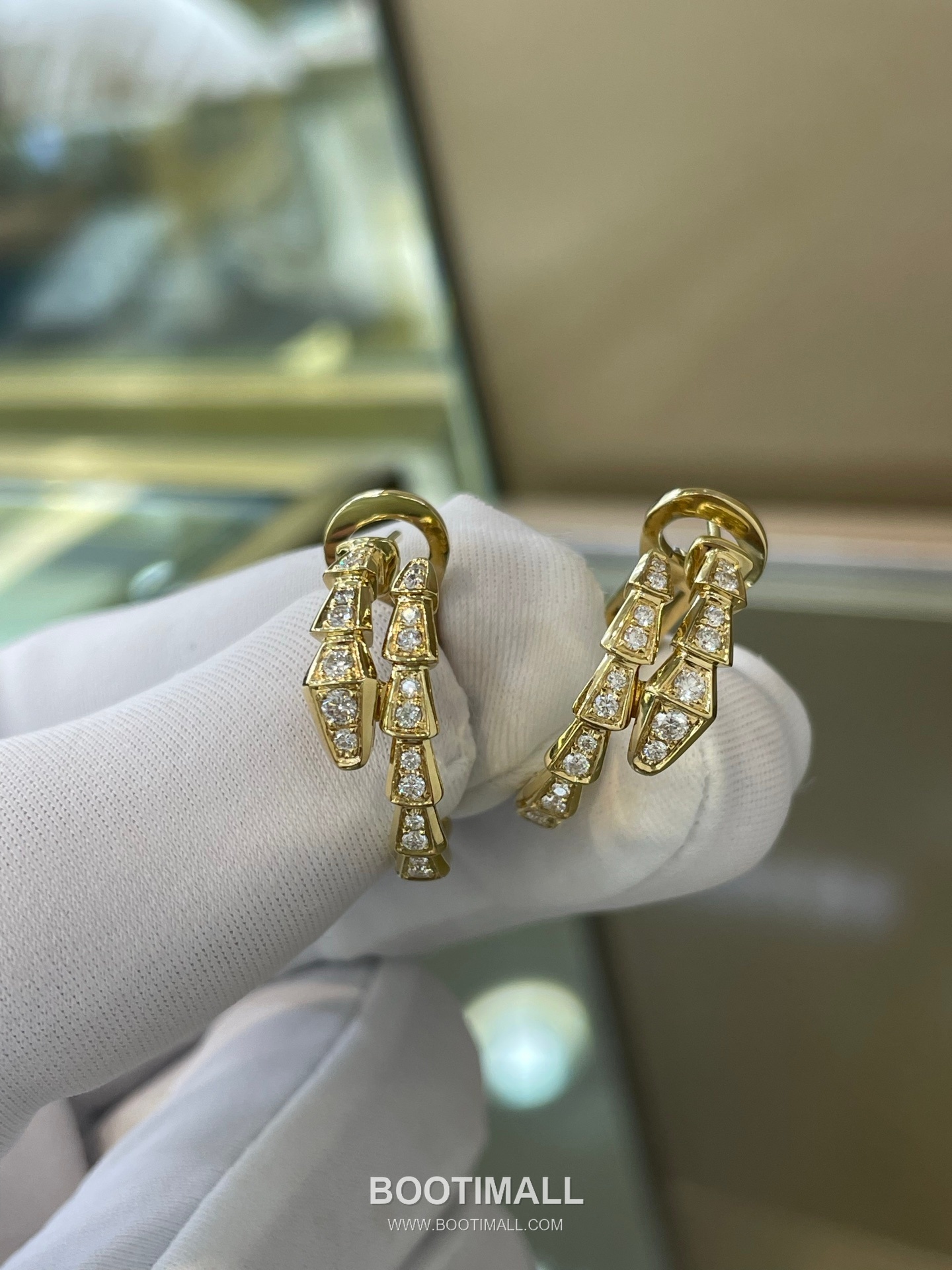 Bulgari Serpent Earrings 18K Gold, Diamond Gold 불가리 링스 이어링 18K 골드, 다이아몬드 골드 19