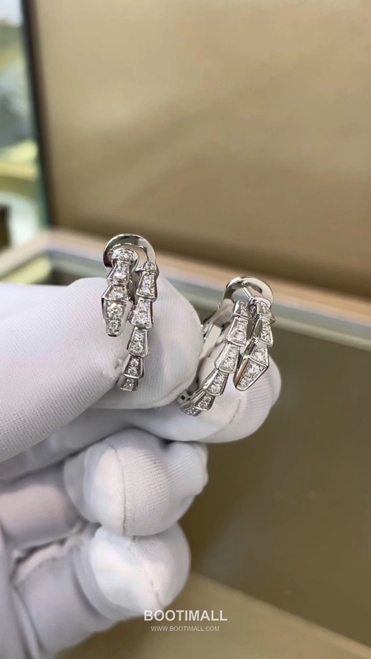 Bulgari Serpent Earrings 18K Gold, Diamond Gold 불가리 링스 이어링 18K 골드, 다이아몬드 골드 20