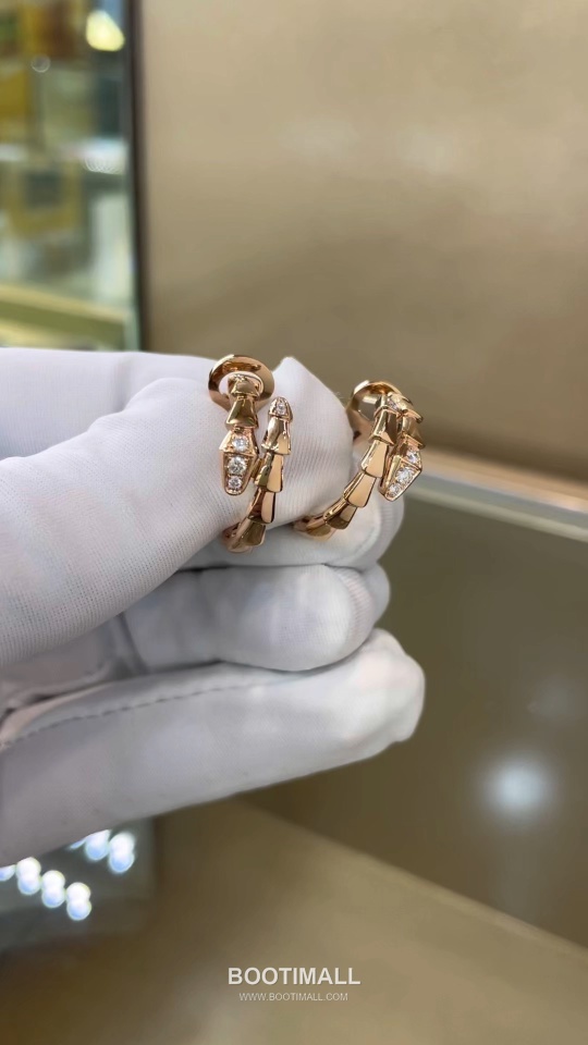 Bulgari Serpent Earrings 18K Gold, Diamond Gold 불가리 링스 이어링 18K 골드, 다이아몬드 골드 2
