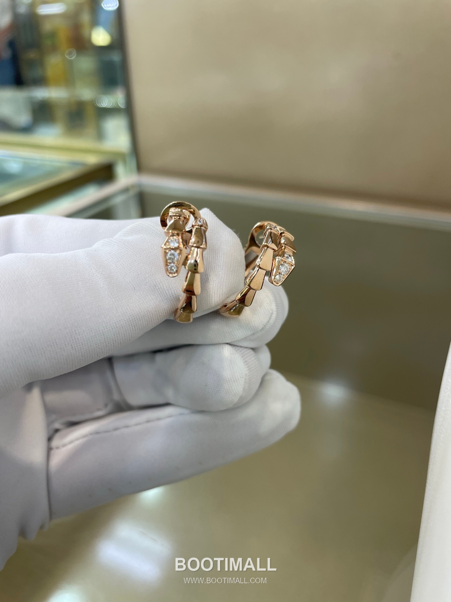 Bulgari Serpent Earrings 18K Gold, Diamond Gold 불가리 링스 이어링 18K 골드, 다이아몬드 골드 3