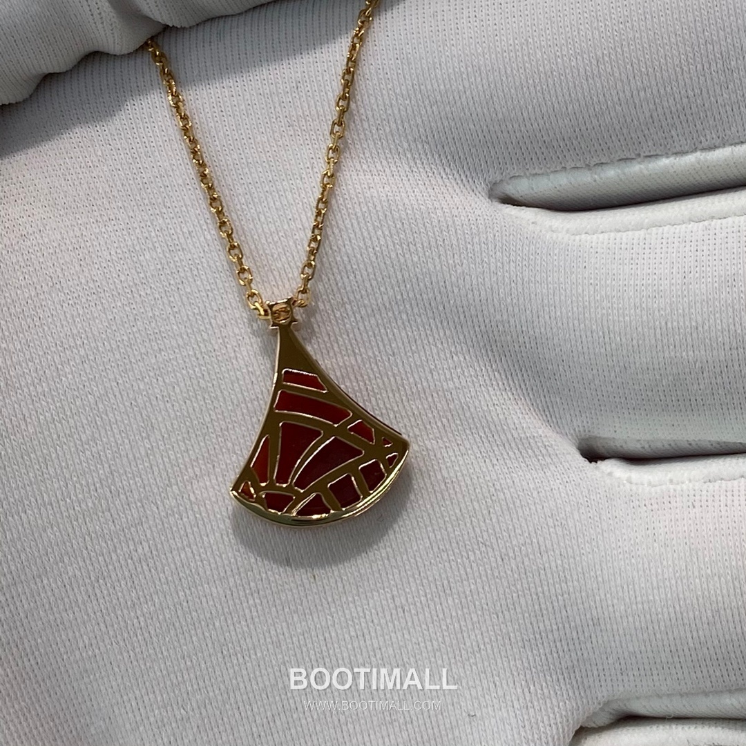 Bvlgari Fan Necklace 18K Gold, Carnelian, Diamond Red 불가리 부채 모양 목걸이 18K 골드, 홍옥수, 다이아몬드 레드 40cm 6
