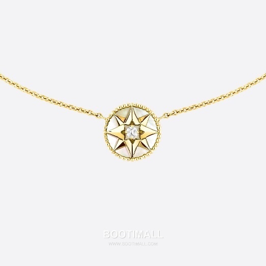 Piaget Eight Star Compass Necklace 18K Gold, Diamond, Pink Opal Pink 피아제 팔각별 나침반 목걸이 18K 골드, 다이아몬드, 핑크 오팔 핑크 16