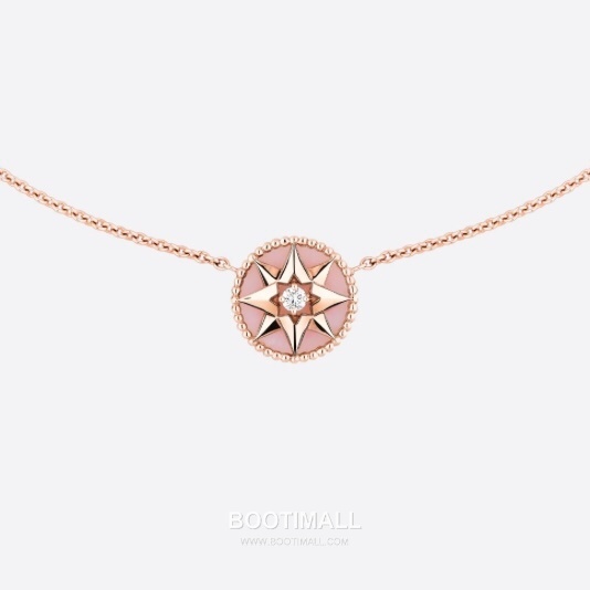 Piaget Eight Star Compass Necklace 18K Gold, Diamond, Pink Opal Pink 피아제 팔각별 나침반 목걸이 18K 골드, 다이아몬드, 핑크 오팔 핑크 17