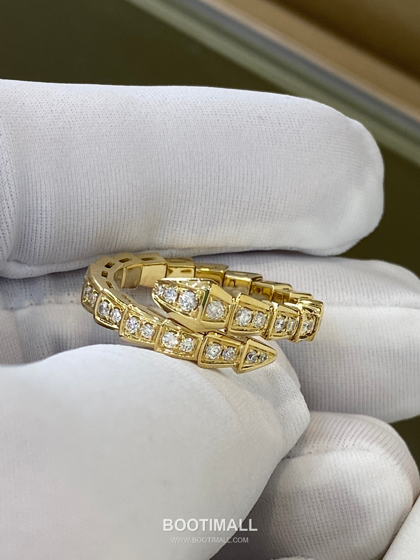 Bulgari Serpent Full Diamond Ring 18K Gold, Diamond Gold 불가리 링펀 풀 다이아몬드 링 18K 골드, 다이아몬드 골드 14