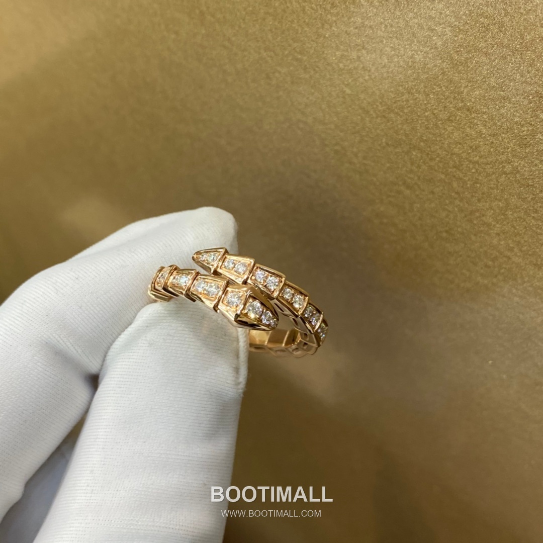Bulgari Serpent Full Diamond Ring 18K Gold, Diamond Gold 불가리 링펀 풀 다이아몬드 링 18K 골드, 다이아몬드 골드 17