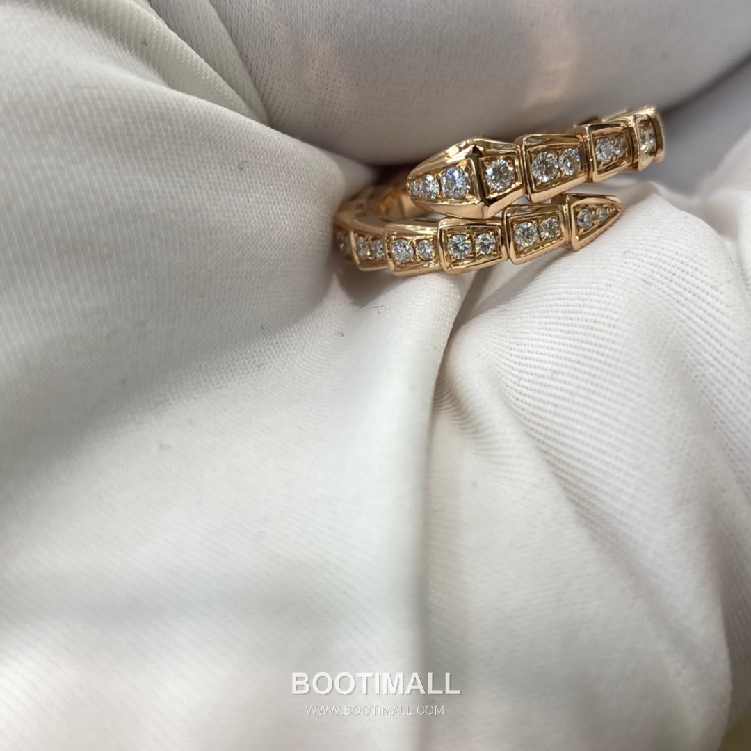 Bulgari Serpent Full Diamond Ring 18K Gold, Diamond Gold 불가리 링펀 풀 다이아몬드 링 18K 골드, 다이아몬드 골드 18