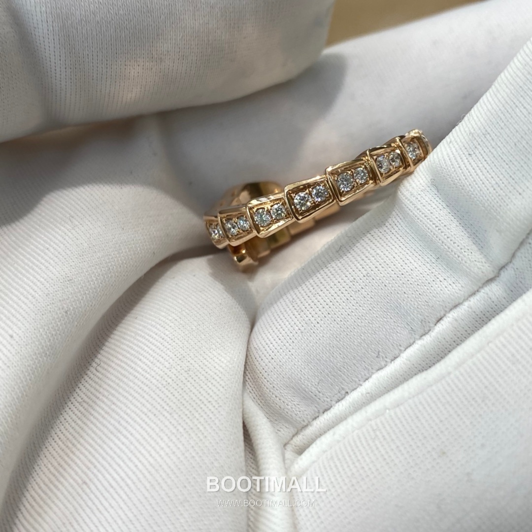 Bulgari Serpent Full Diamond Ring 18K Gold, Diamond Gold 불가리 링펀 풀 다이아몬드 링 18K 골드, 다이아몬드 골드 19
