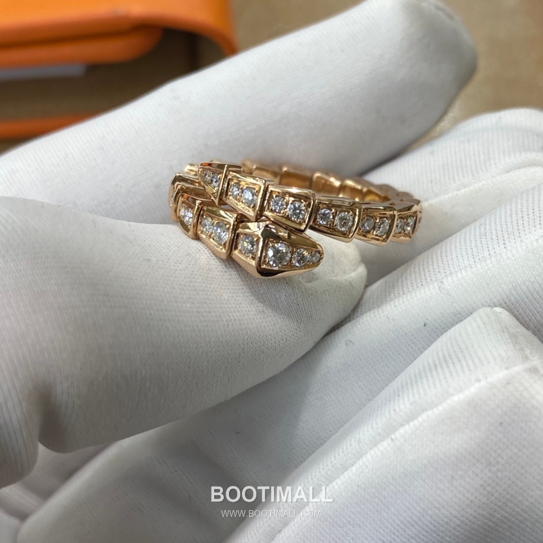 Bulgari Serpent Full Diamond Ring 18K Gold, Diamond Gold 불가리 링펀 풀 다이아몬드 링 18K 골드, 다이아몬드 골드 21