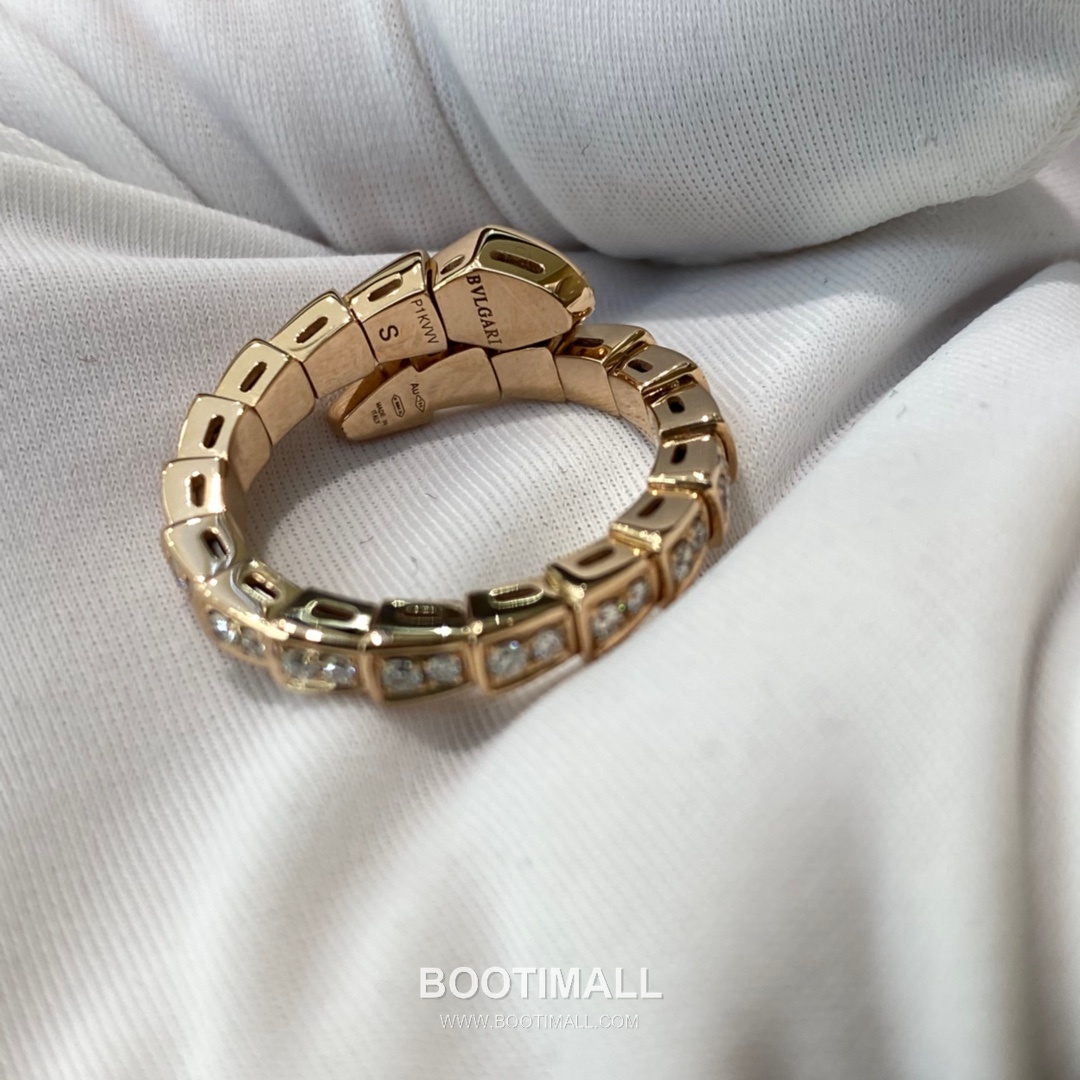 Bulgari Serpent Full Diamond Ring 18K Gold, Diamond Gold 불가리 링펀 풀 다이아몬드 링 18K 골드, 다이아몬드 골드 22