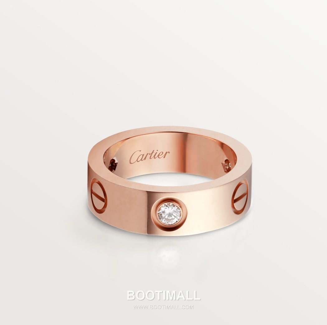 Wide Three-Diamond Ring 18K Gold with Diamonds Rose Gold 와이드 쓰리 다이아몬드 링 18K 골드 및 다이아몬드 로즈골드 1