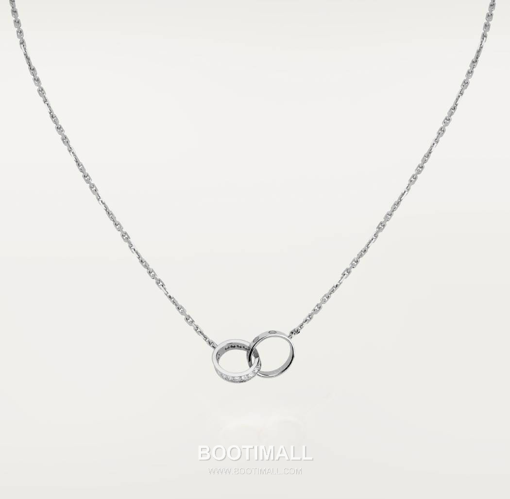 Cartier Love Double Ring Necklace 18K Gold, Diamond Gold 까르띠에 러브 더블 링 목걸이 18K 골드, 다이아몬드 골드 21