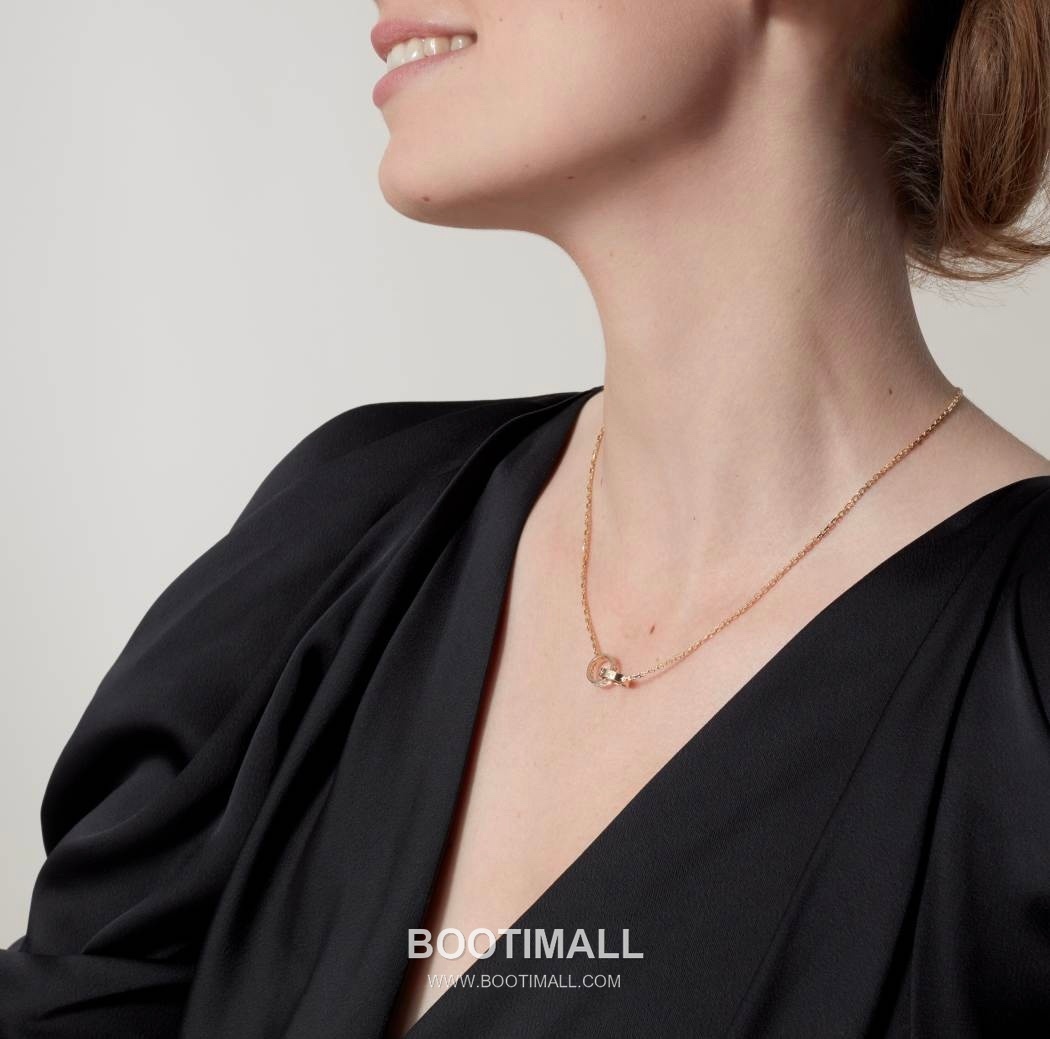 Cartier Love Double Ring Necklace 18K Gold, Diamond Gold 까르띠에 러브 더블 링 목걸이 18K 골드, 다이아몬드 골드 22