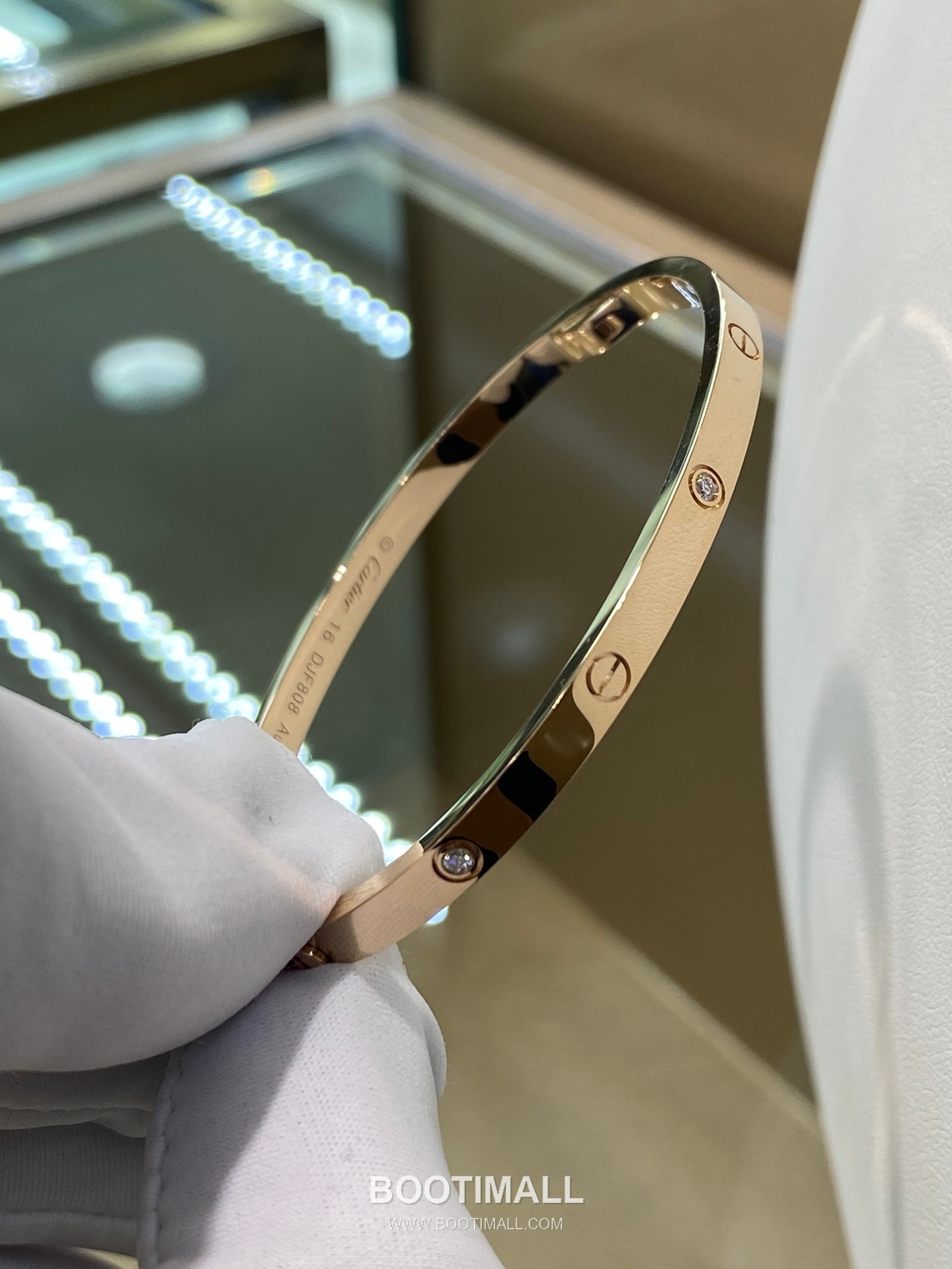 Narrow 6 Diamond Bracelet 18K Gold, Diamonds Gold 좁은 6 다이아 팔찌 18K 골드, 다이아몬드 골드 16