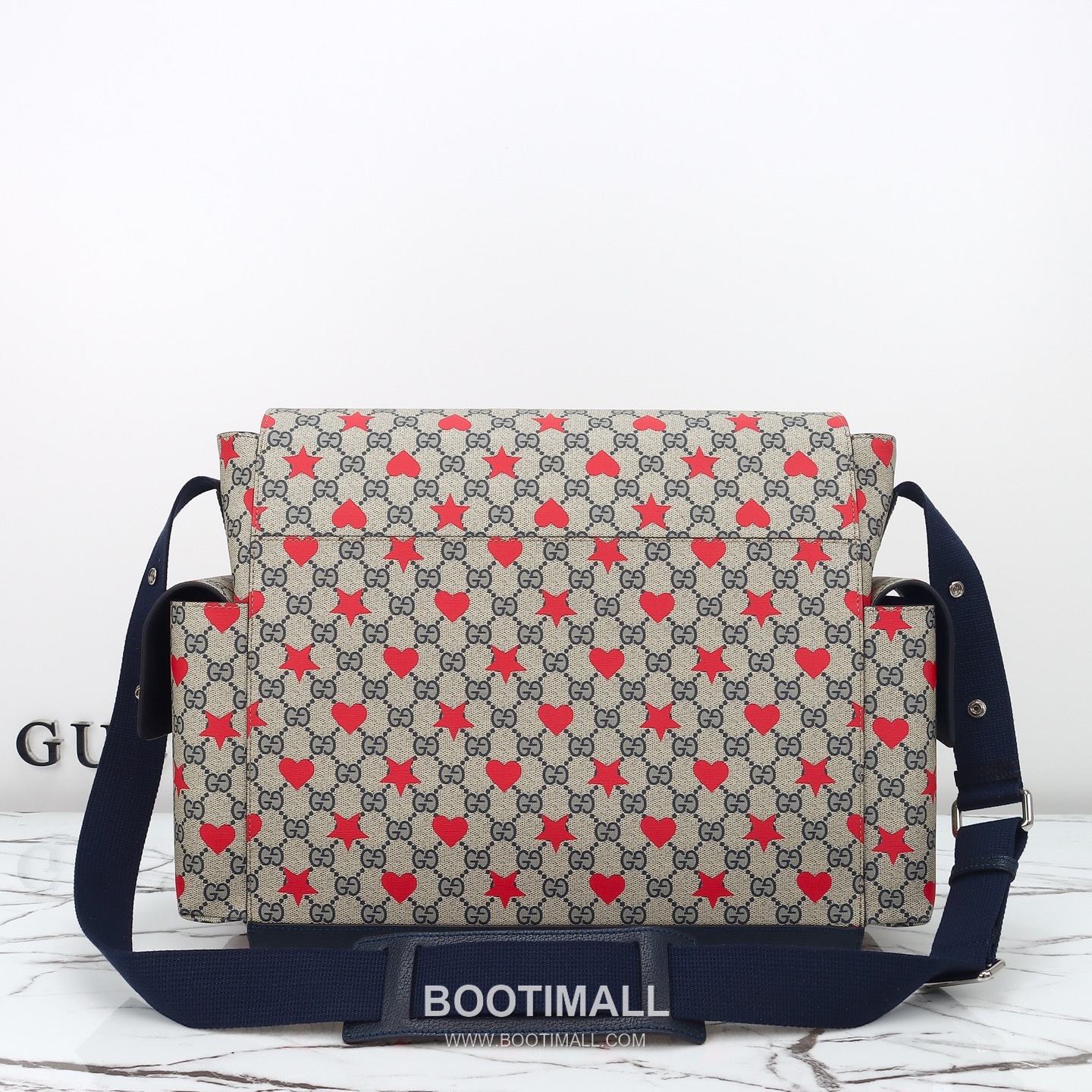 Gucci Star Heart Messenger Canvas Blue Messenger Bag 구찌 스타 하트 메신저 캔버스 블루 메신저백 45cm 3