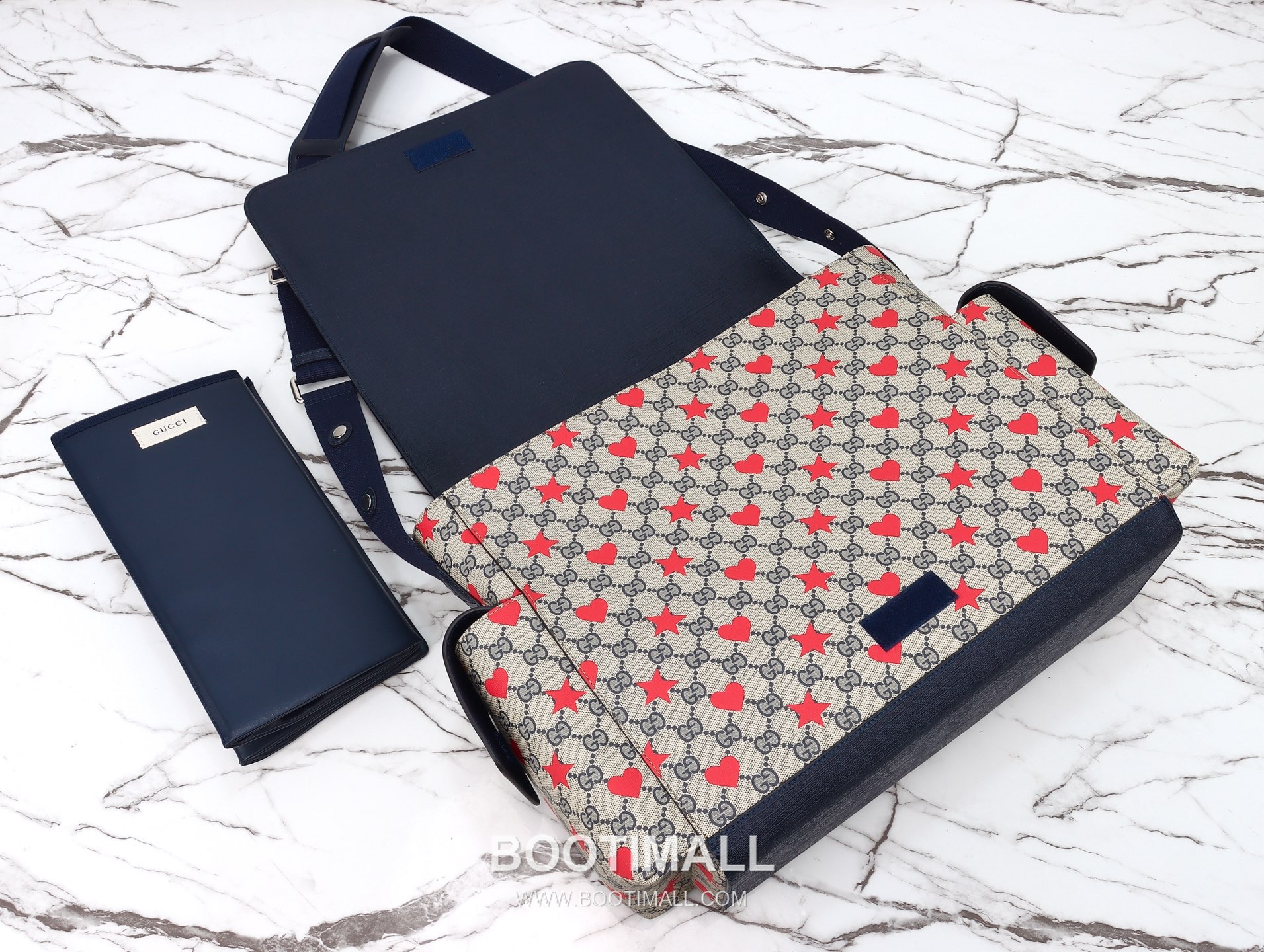 Gucci Star Heart Messenger Canvas Blue Messenger Bag 구찌 스타 하트 메신저 캔버스 블루 메신저백 45cm 7