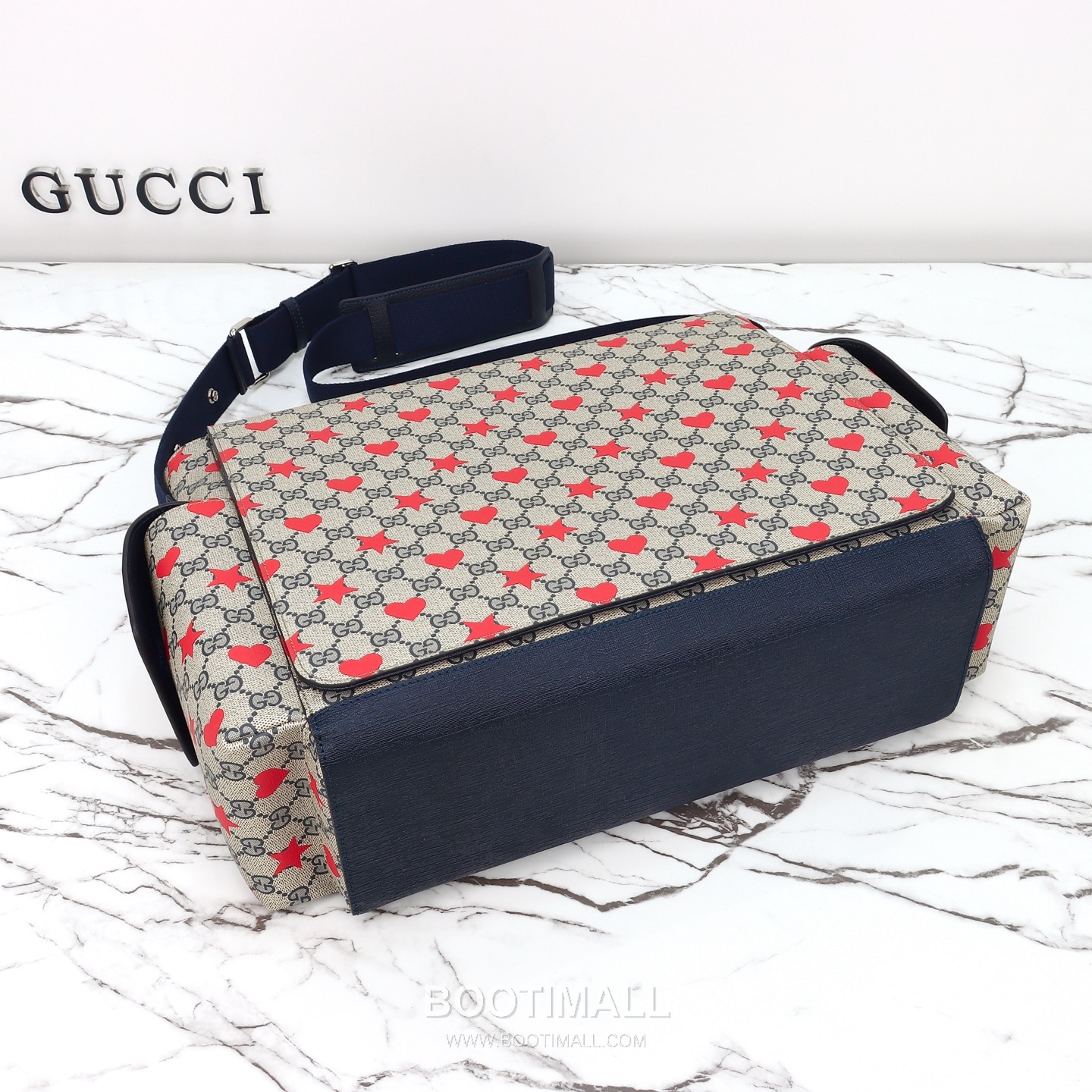 Gucci Star Heart Messenger Canvas Blue Messenger Bag 구찌 스타 하트 메신저 캔버스 블루 메신저백 45cm 8
