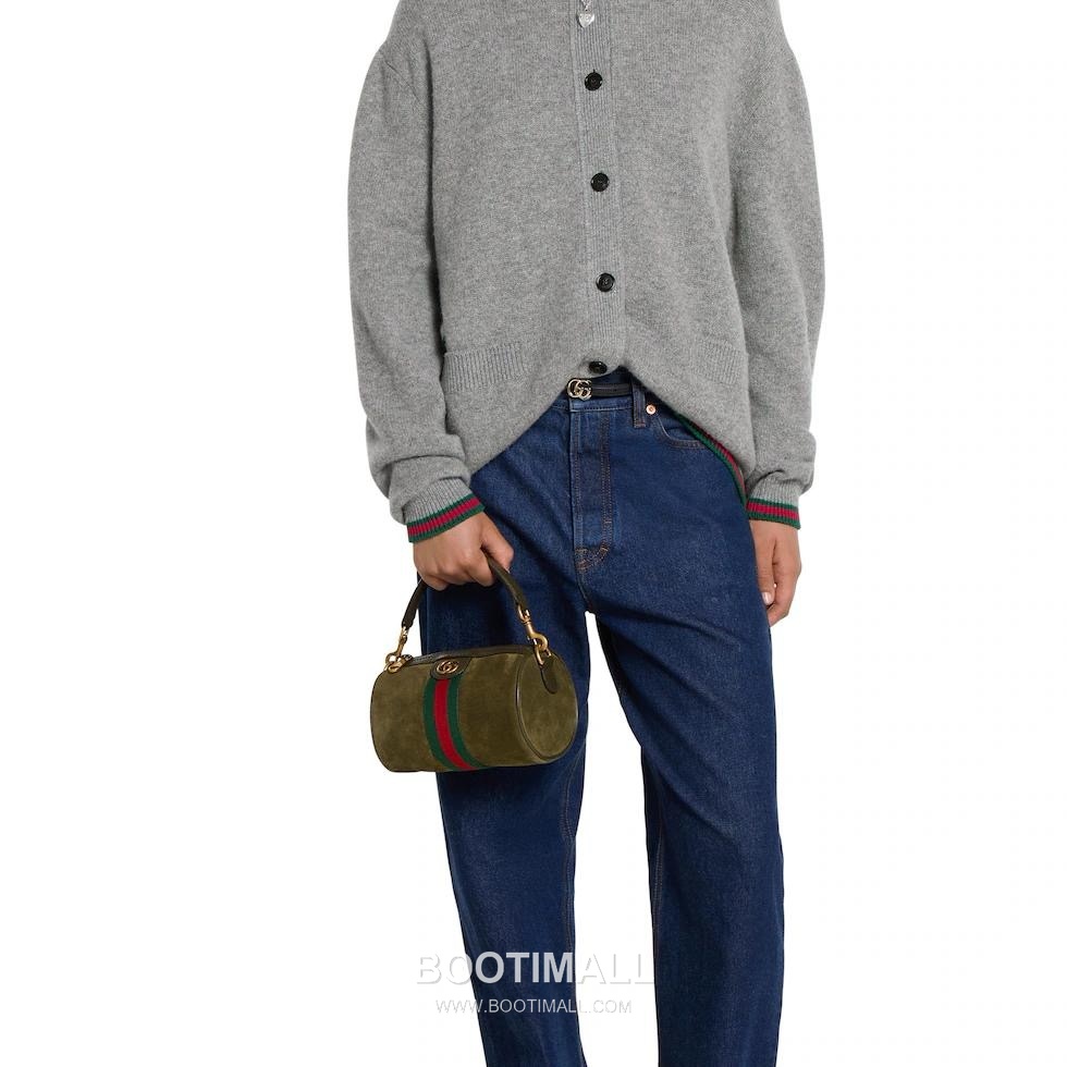 Gucci Web Mini Bag Suede Green Shoulder Bag 구찌 웹 미니백 스웨이드 그린 숄더백 19cm 3