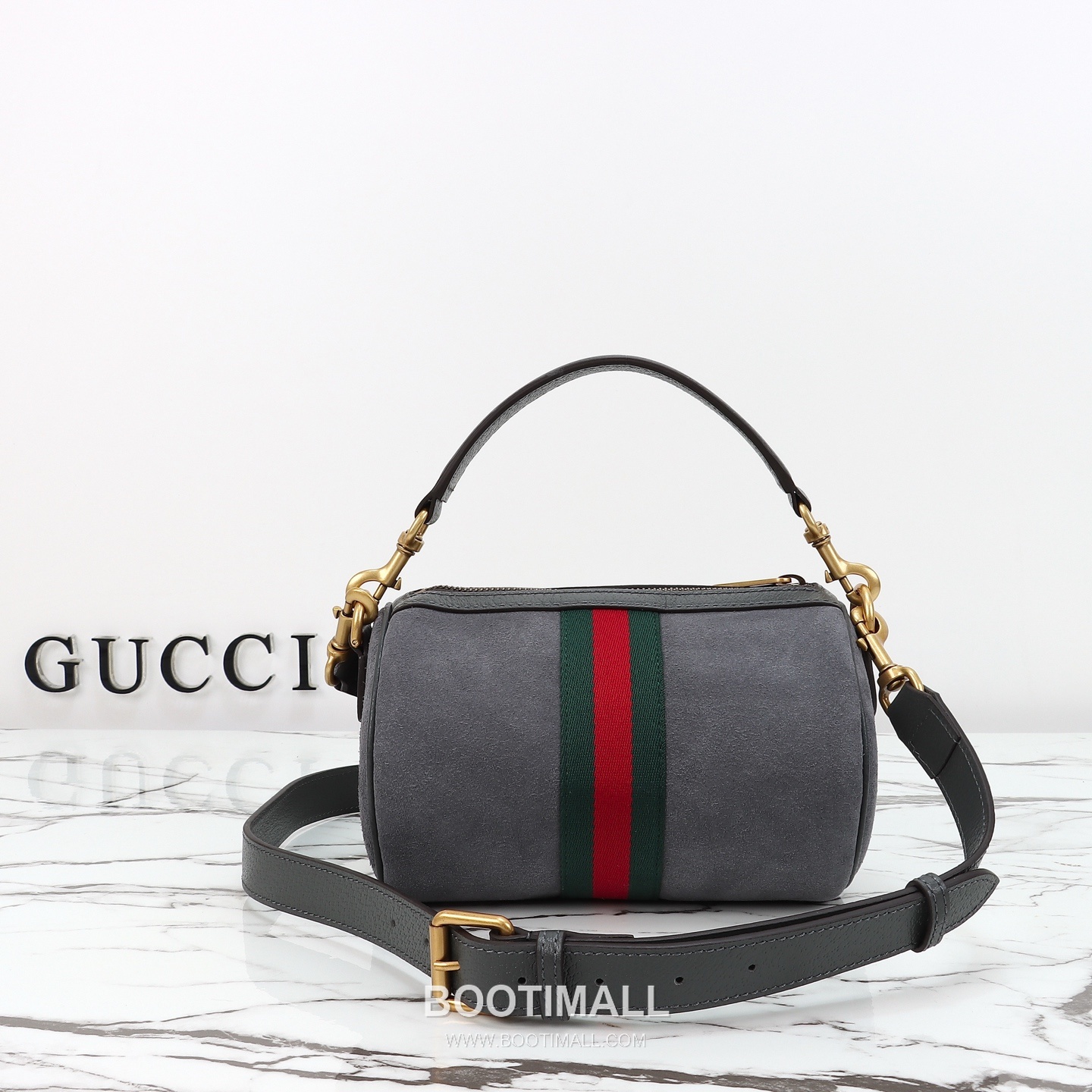 Gucci Mini Bag Suede Gray Shoulder Bag 구찌 미니 백 스웨이드 그레이 숄더백 18.5cm 3