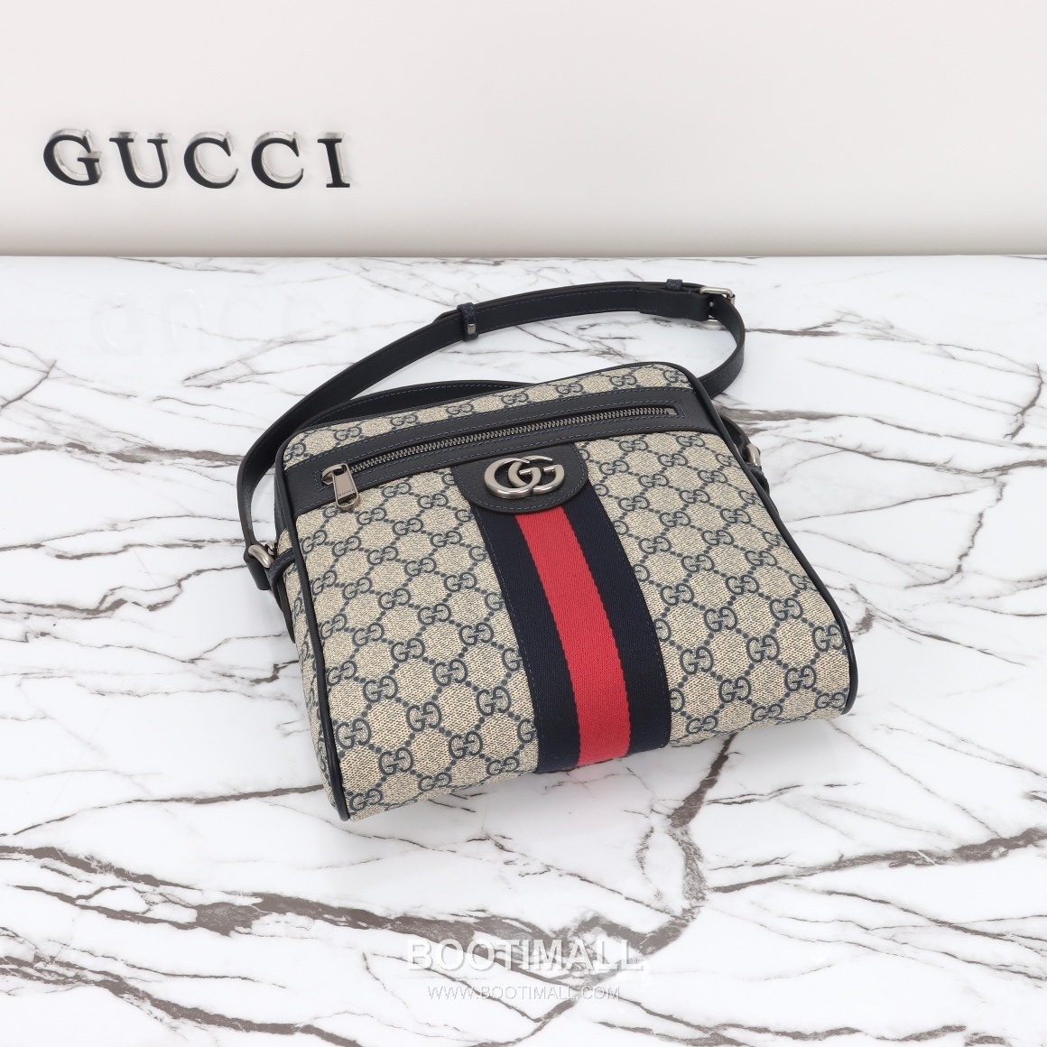 Gucci Blue Leather Bag Leather Blue Shoulder Bag 구찌 블루 가죽 백 가죽 블루 숄더백 23cm 8