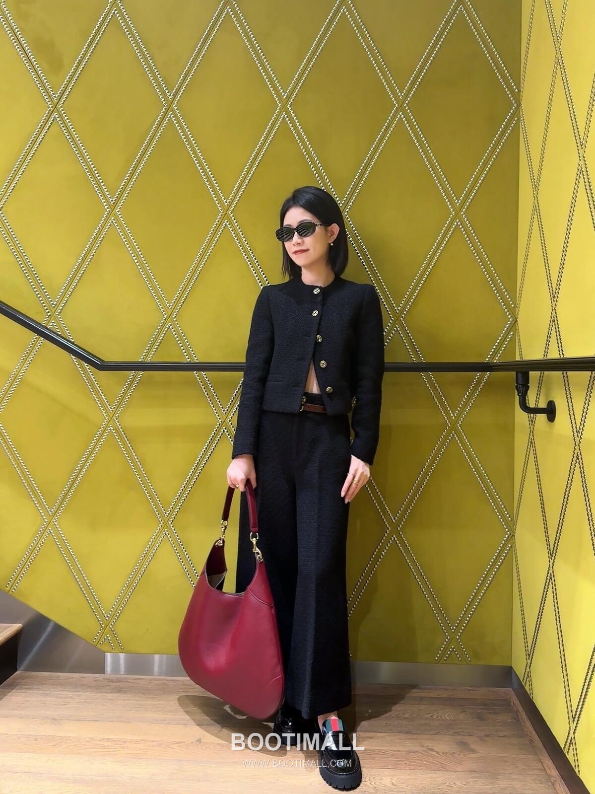 Gucci Shoulder Hobo Bag Grained Calfskin Burgundy 구찌 숄더 호보 백 그레인드 카프스킨 버건디 38cm 3