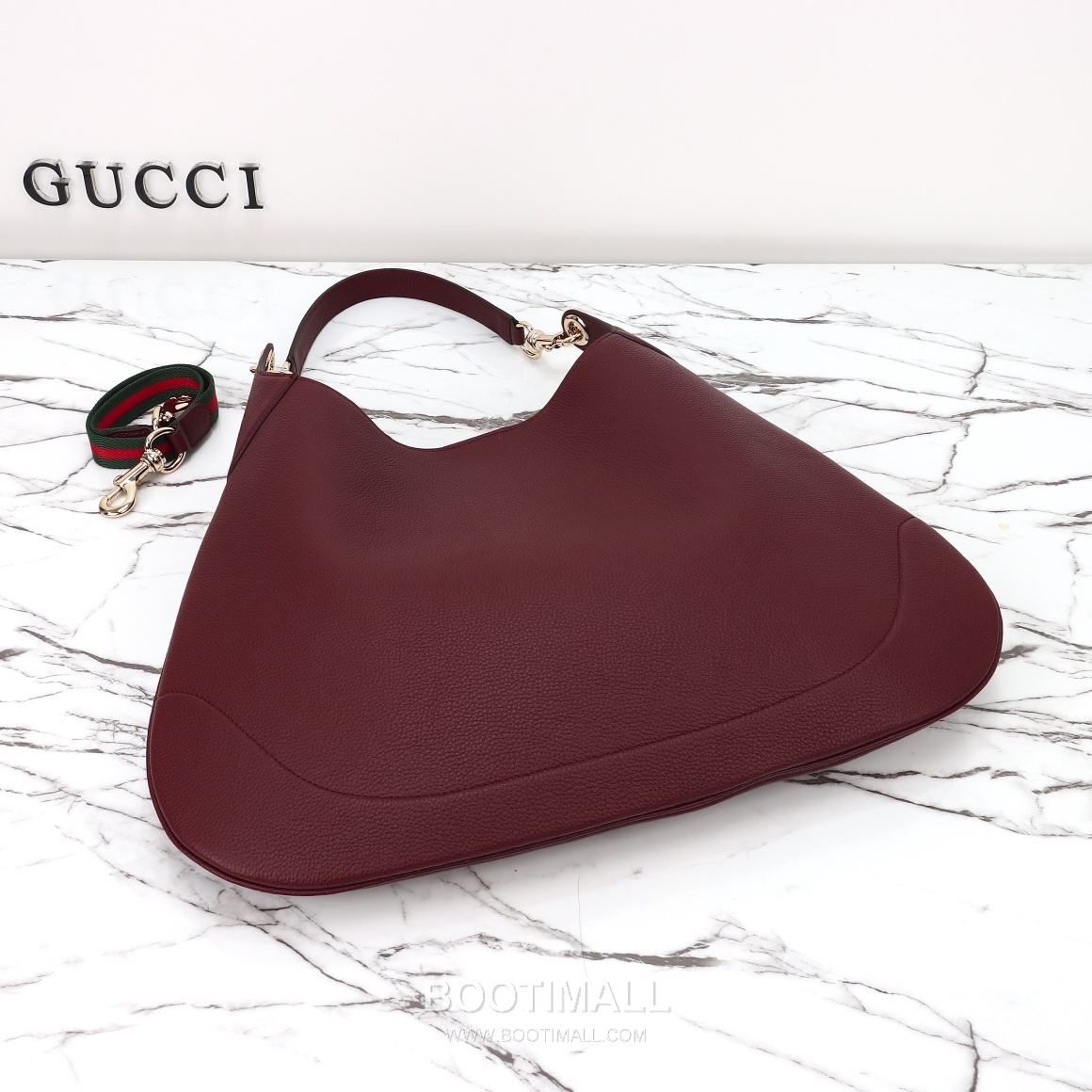 Gucci Shoulder Hobo Bag Grained Calfskin Burgundy 구찌 숄더 호보 백 그레인드 카프스킨 버건디 38cm 14