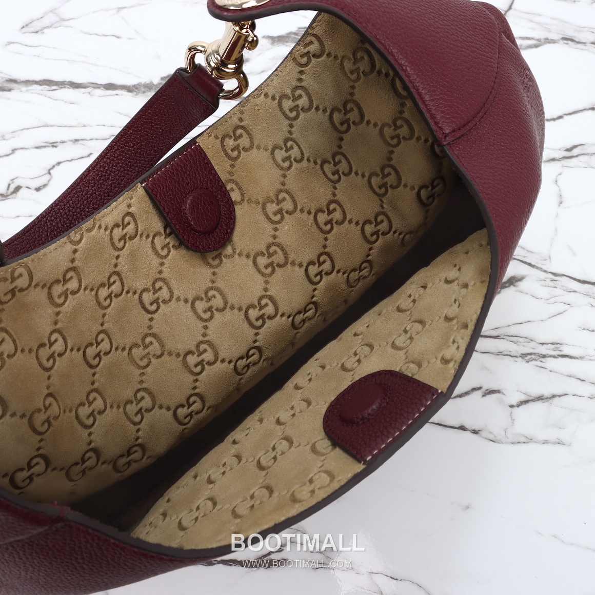 Gucci Shoulder Hobo Bag Grained Calfskin Burgundy 구찌 숄더 호보 백 그레인드 카프스킨 버건디 38cm 15