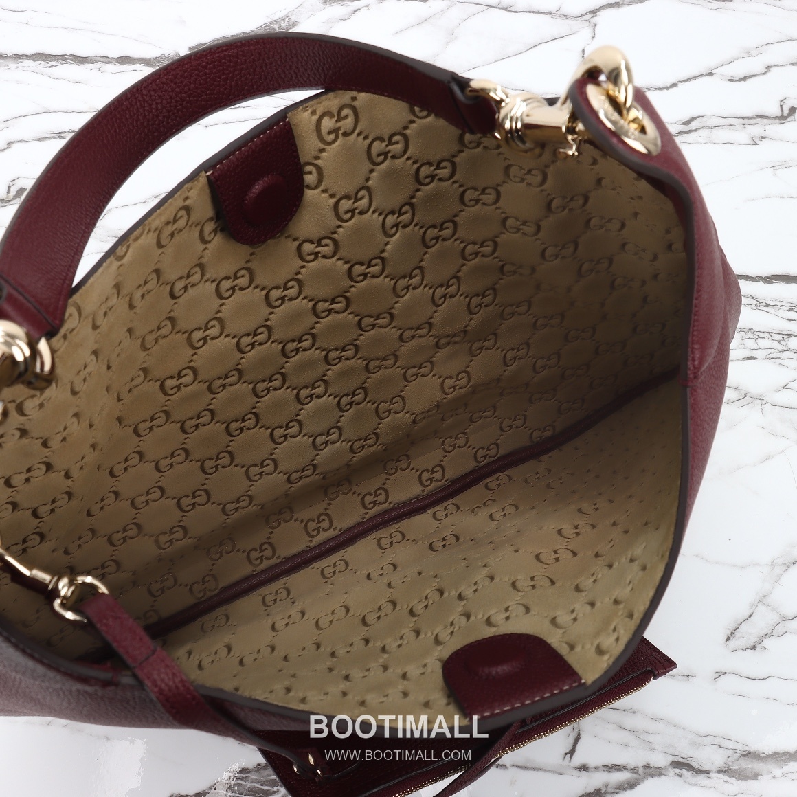 Gucci Shoulder Hobo Bag Grained Calfskin Burgundy 구찌 숄더 호보 백 그레인드 카프스킨 버건디 38cm 16