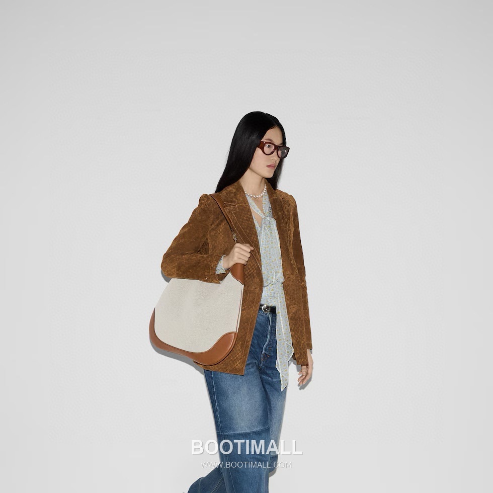 Gucci Monogram Hobo Bag Fabric and Leather Dark Green Shoulder Bag 구찌 모노그램 호보백 패브릭+레더 다크그린 숄더백 33cm 4