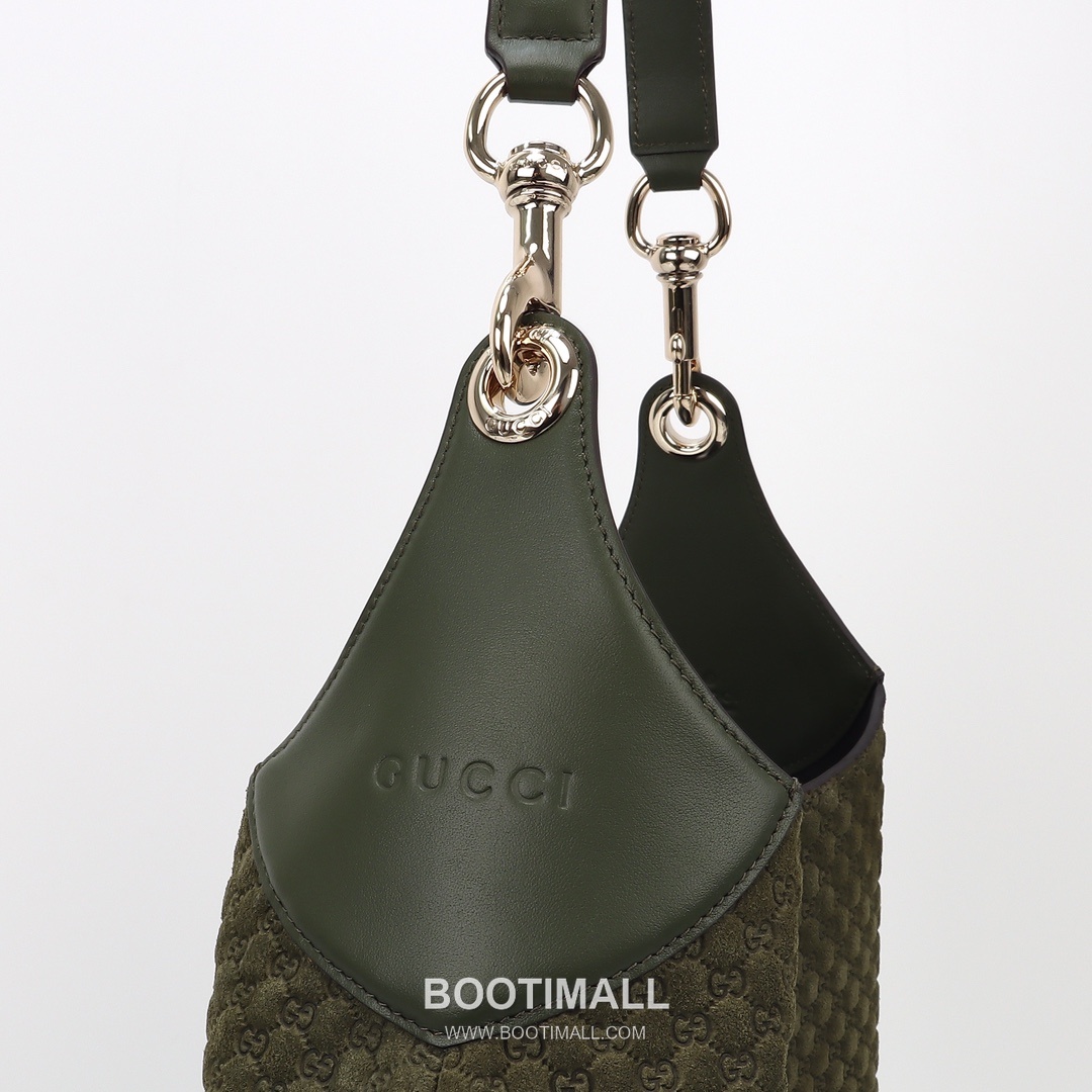 Gucci Monogram Hobo Bag Fabric and Leather Dark Green Shoulder Bag 구찌 모노그램 호보백 패브릭+레더 다크그린 숄더백 33cm 8