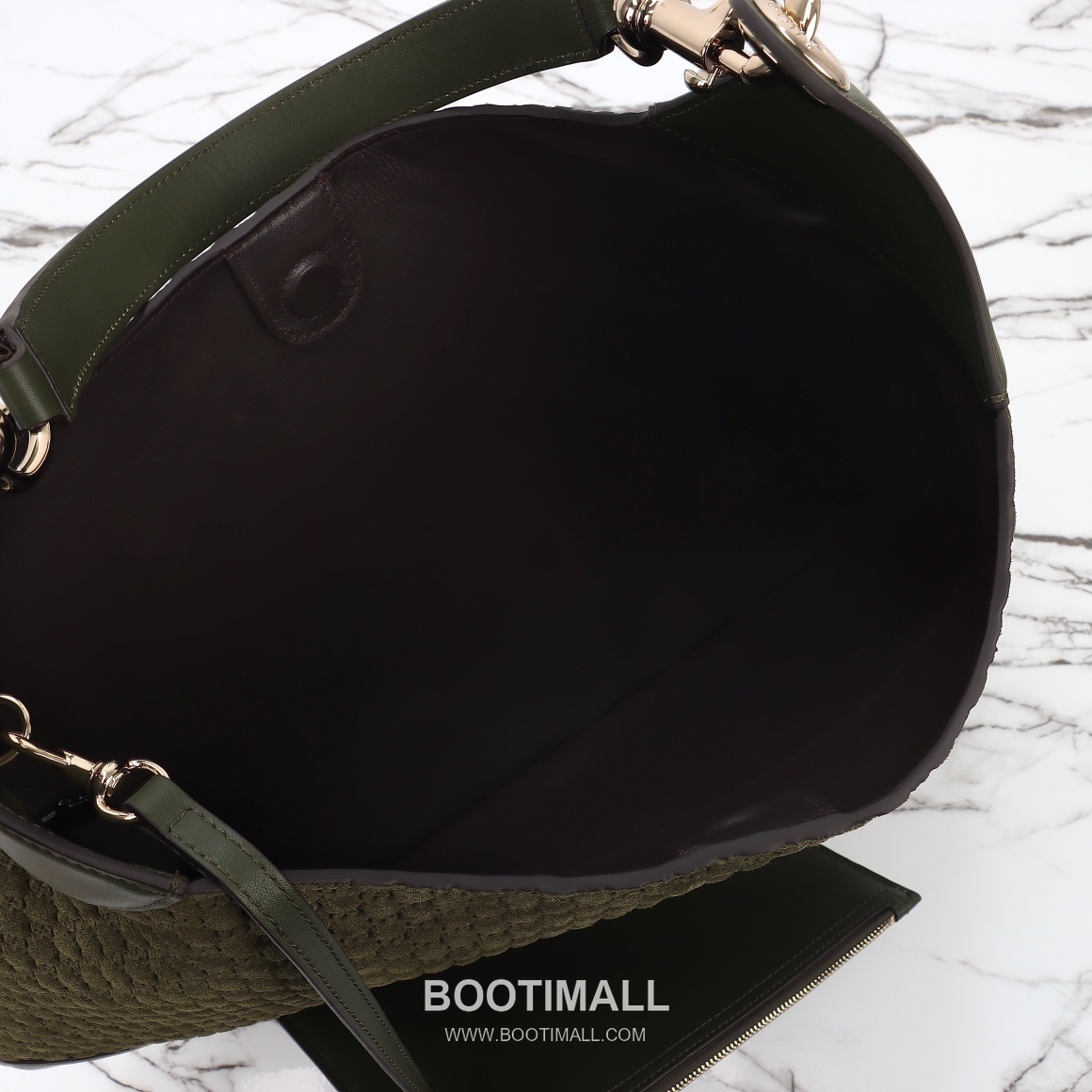 Gucci Monogram Hobo Bag Fabric and Leather Dark Green Shoulder Bag 구찌 모노그램 호보백 패브릭+레더 다크그린 숄더백 33cm 14