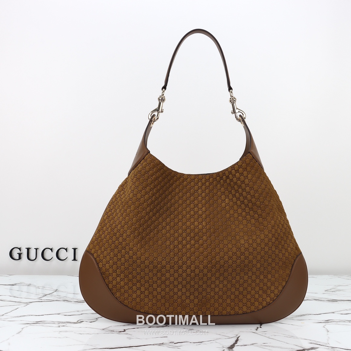 Gucci Tote Bag Large Suede Leather Brown 구찌 토트백 라지 스웨이드 레더 브라운 49cm 2