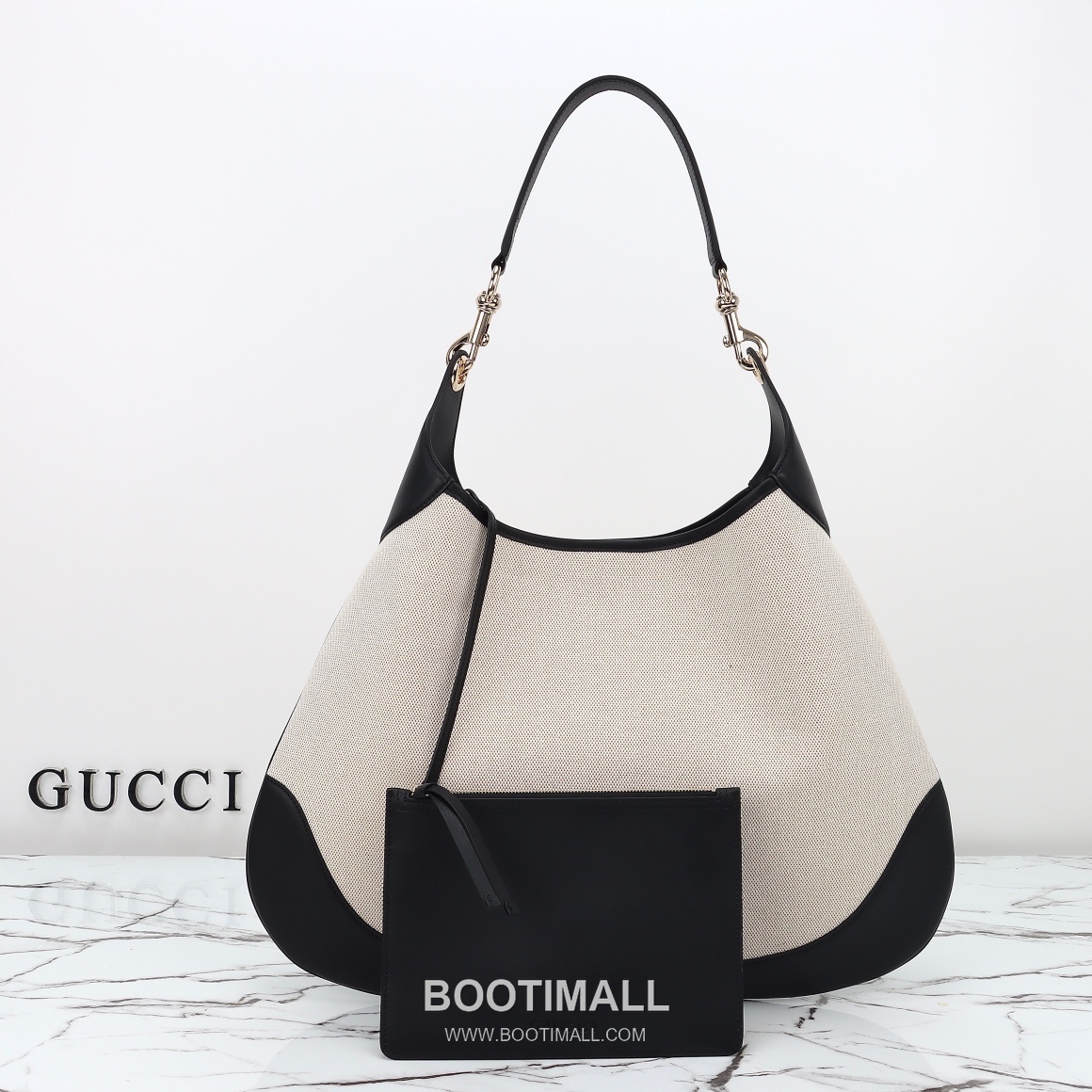 Gucci Canvas Tote Canvas with Leather Trim Beige Tote Bag 구찌 캔버스 토트 캔버스 및 가죽 트리밍 베이지 토트백 49cm 1